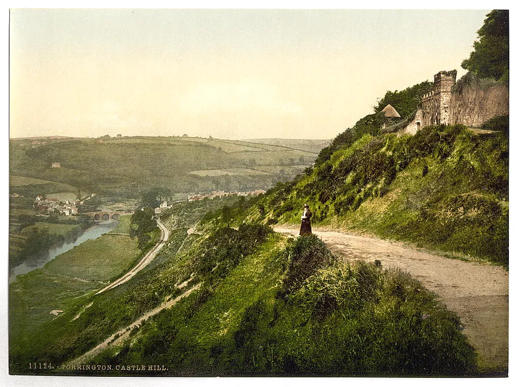 Photo showing: [Castle Hill, Torrington, England]
[between ca. 1890 and ca. 1900].
1 photomechanical print : photochrom, color.
Notes:
Title from the Detroit Publishing Co., Catalogue J--foreign section, Detroit, Mich. : Detroit Publishing Company, 1905.
Print no. "11124".
Forms part of: Views of the British Isles, in the Photochrom print collection.
Subjects:
England--Torrington.
Format: Photochrom prints--Color--1890-1900.
Rights Info: No known restrictions on publication.
Repository: Library of Congress, Prints and Photographs Division, Washington, D.C. 20540 USA, hdl.loc.gov/loc.pnp/pp.print
Part Of: Views of the British Isles (DLC)  2002696059
More information about the Photochrom Print Collection is available at hdl.loc.gov/loc.pnp/pp.pgz
Higher resolution image is available (Persistent URL): hdl.loc.gov/loc.pnp/ppmsc.08923

Call Number: LOT 13415, no. 936 [item]