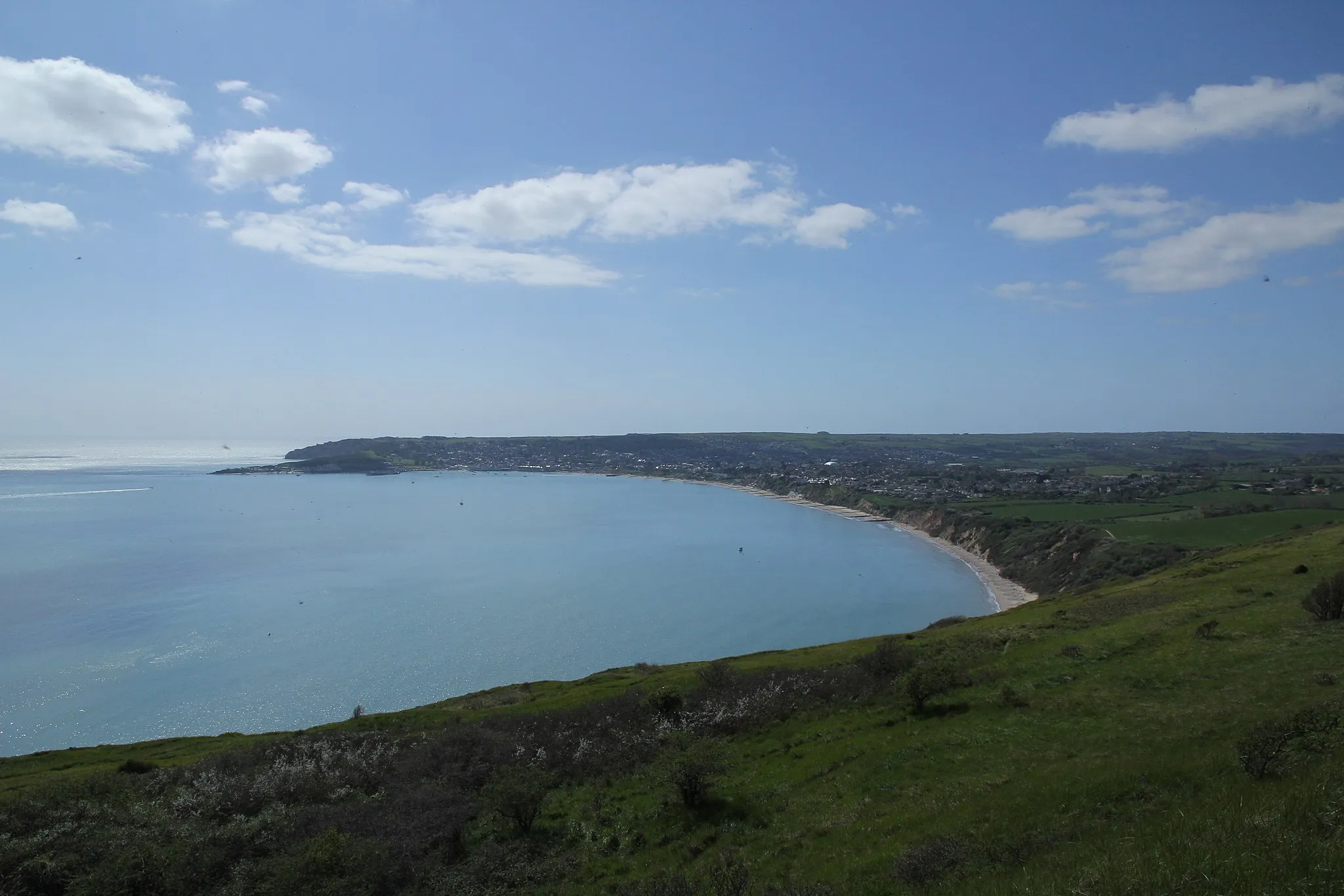 Photo showing: Swanage Bay, Dorset, from the north.