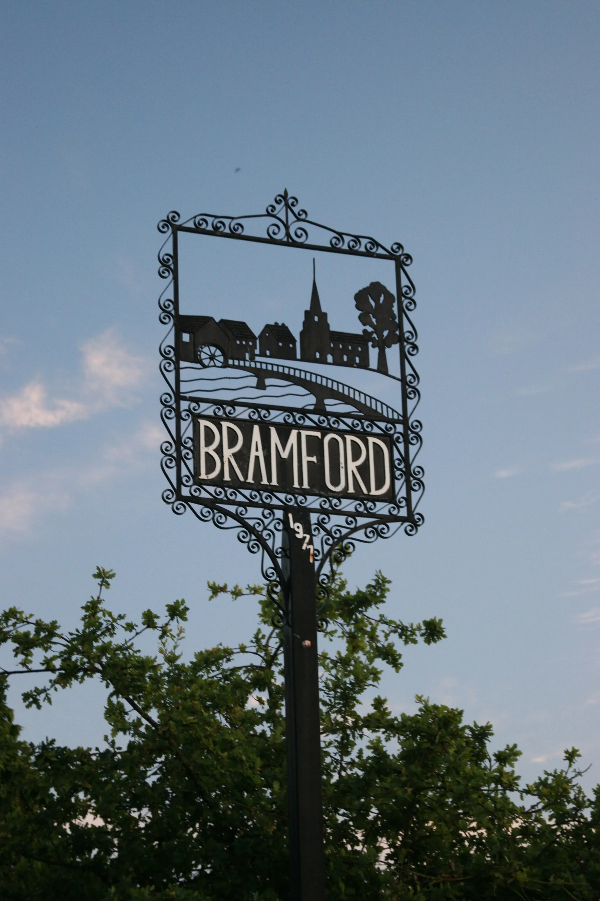 Photo showing: The village sign for Bramford in Suffolk