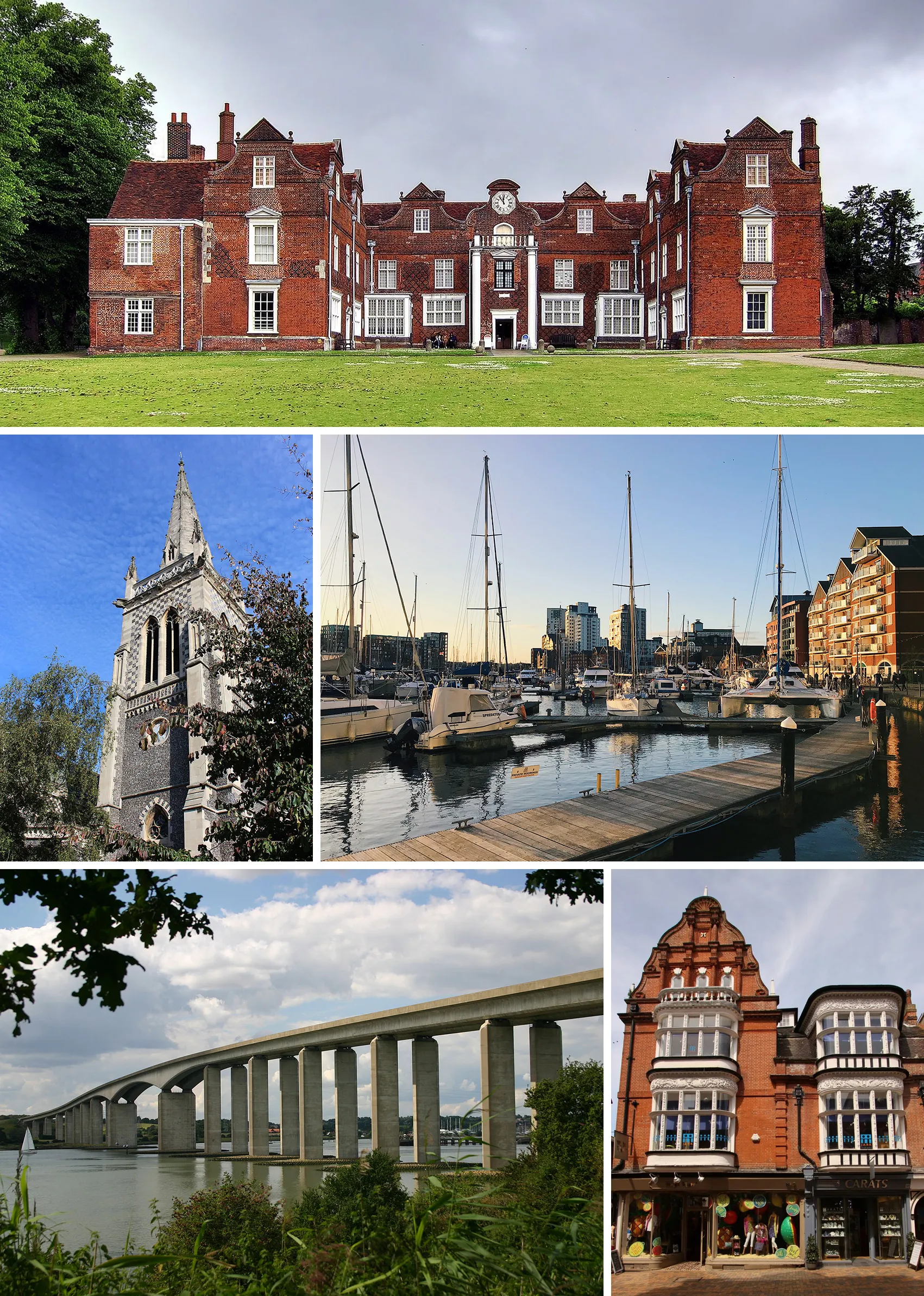 Photo showing: A montage of Ipswich, Suffolk