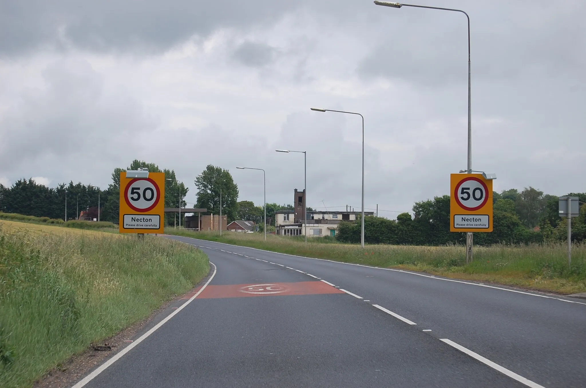 Photo showing: A47 entering Necton