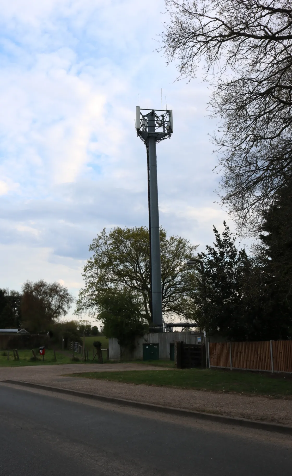 Photo showing: A mobile communications aerial on Nursery Lane in the village of South Wootton, Norfolk, United Kingdom.