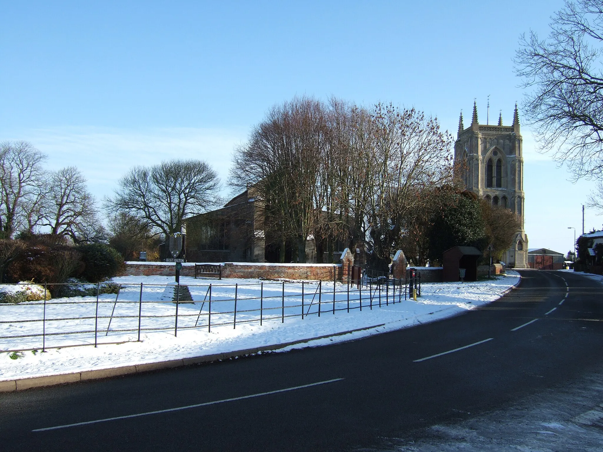 Photo showing: Church and village sign, West Walton