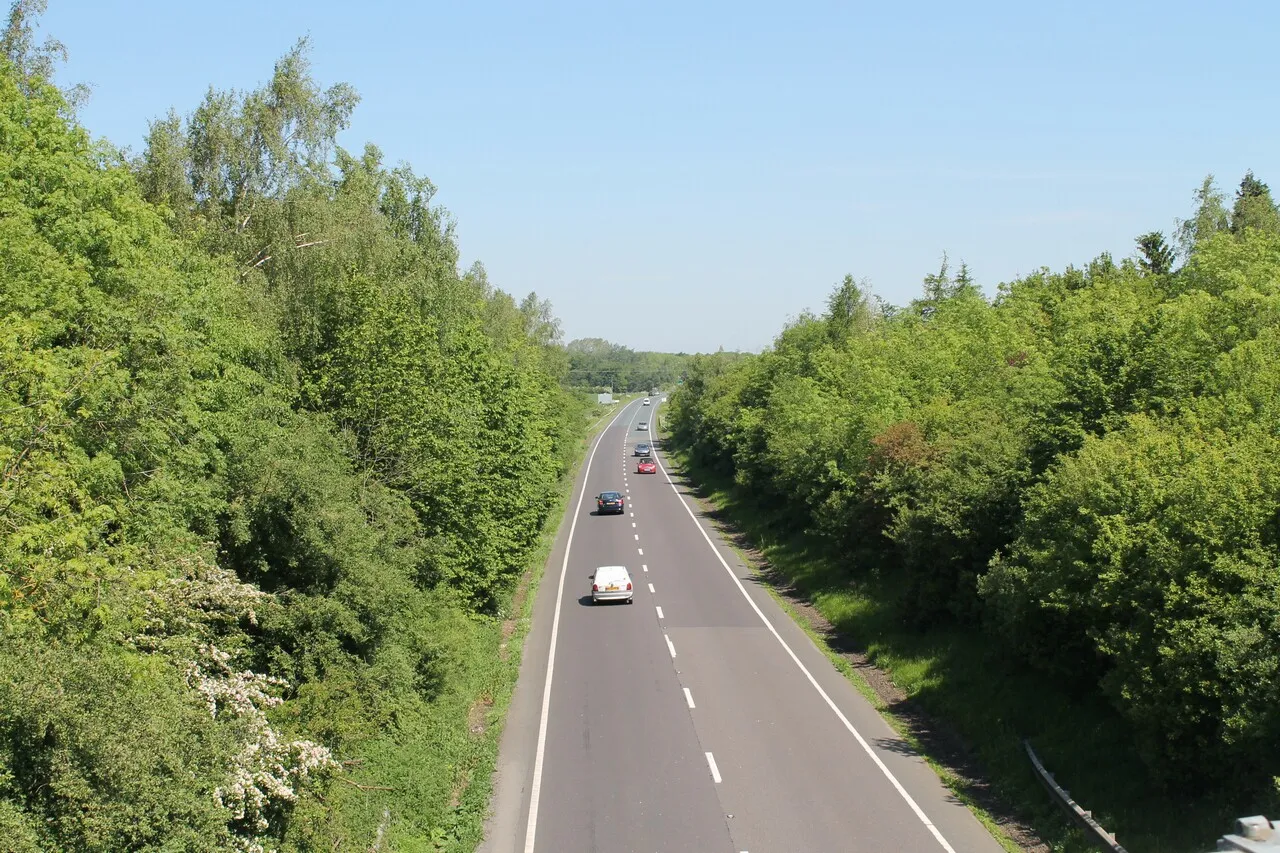 Photo showing: A15 from Messingham Road Bridge
