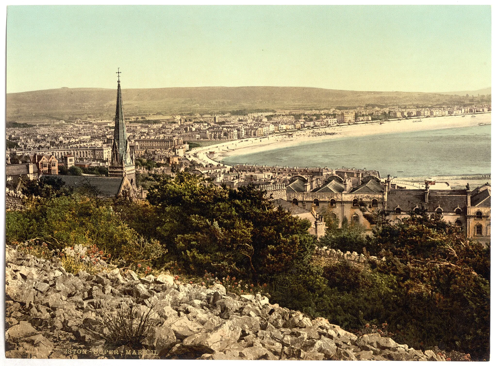 Photo showing: Photochrom of Weston-super-Mare.