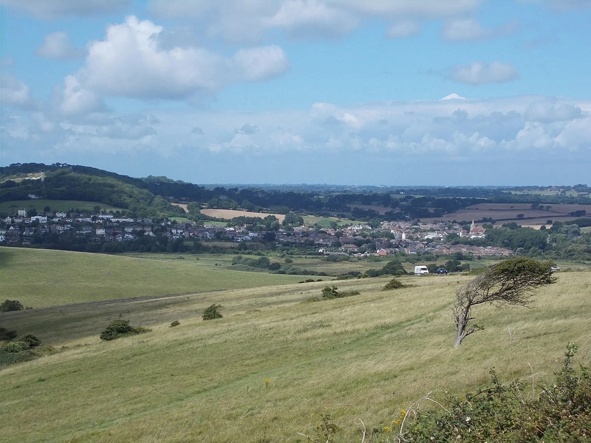 Photo showing: Brading, Isle of Wight, UK, looking west from Culver Down