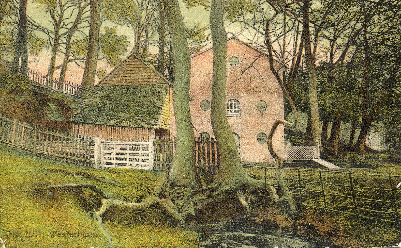 Photo showing: The mill, Westerham. Postcard datestamped 25 February 1912c