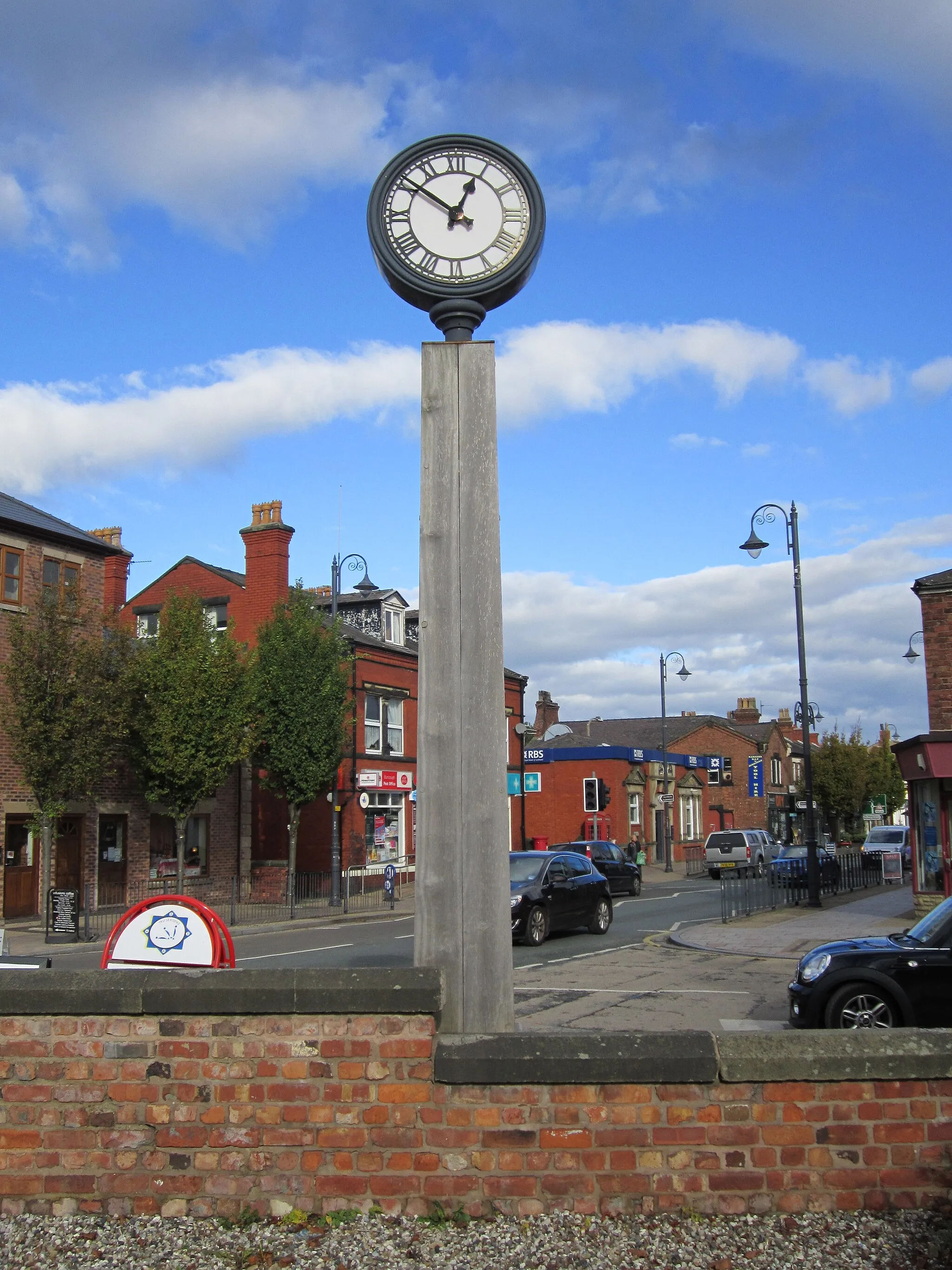 Photo showing: Burscough clock tower, Lancashire, England.