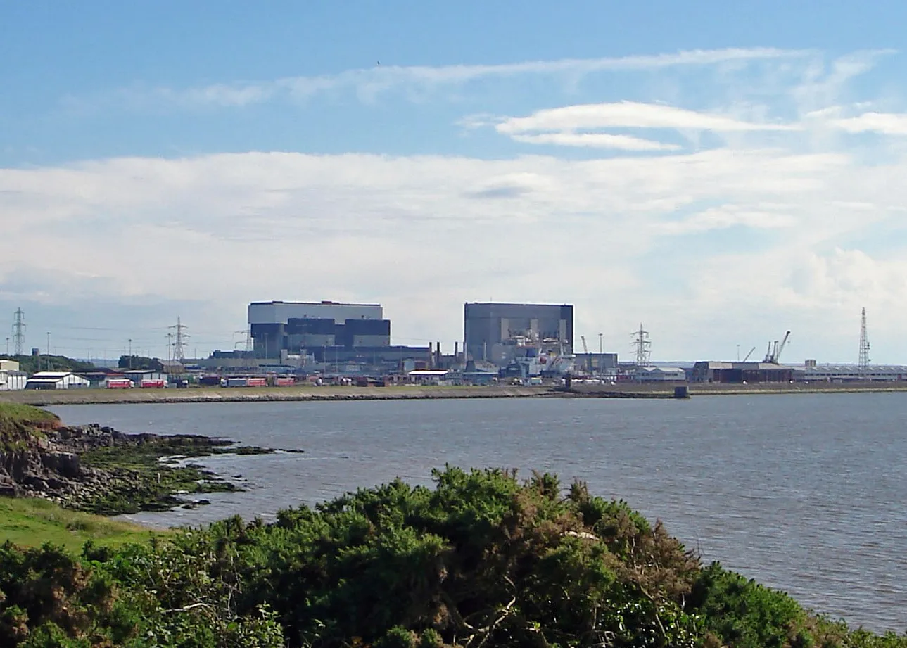 Photo showing: The two power stations with four AGRs at Heysham.