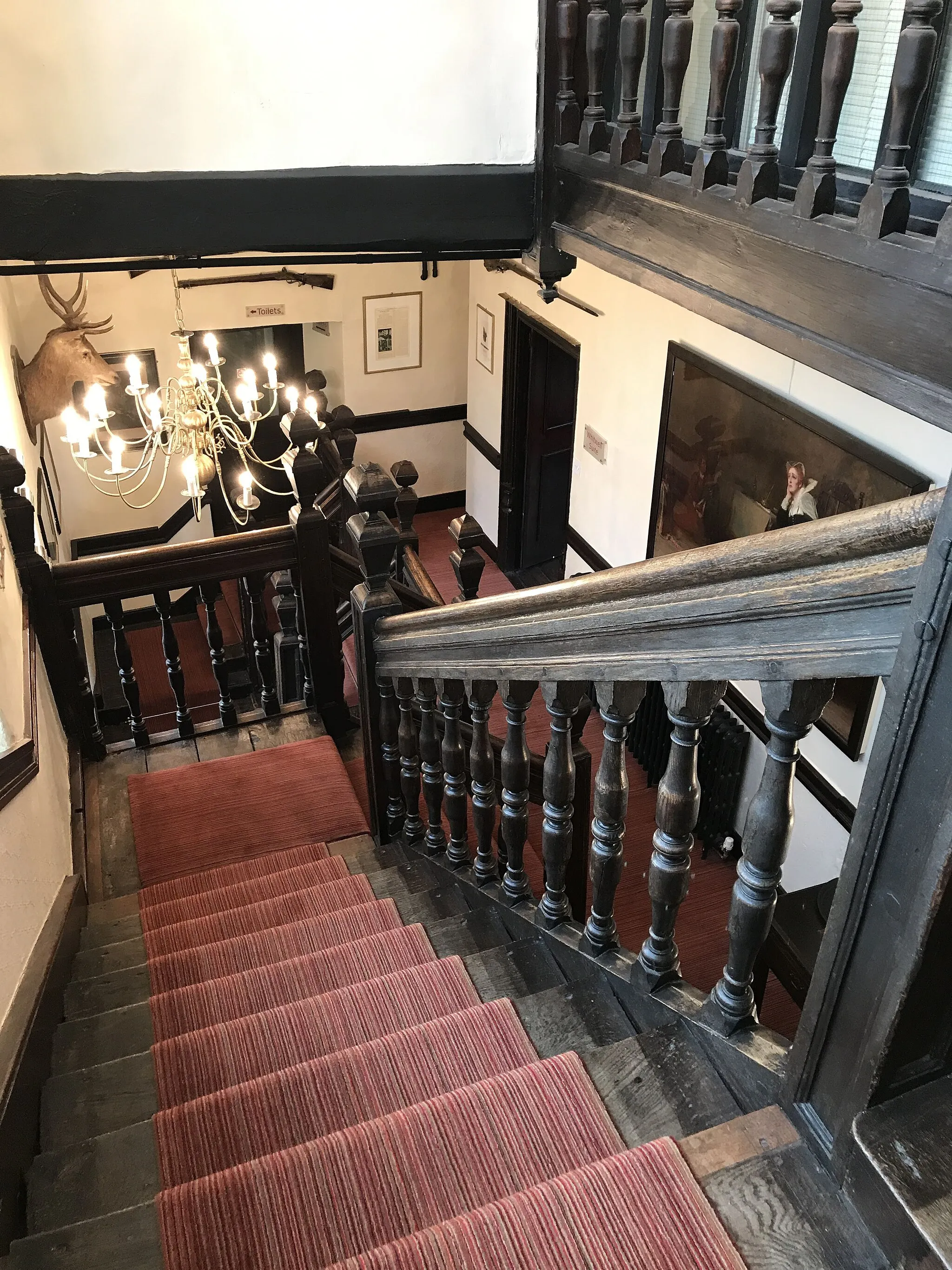 Photo showing: Internal View of Oak Staircase with The Talbot Hotel