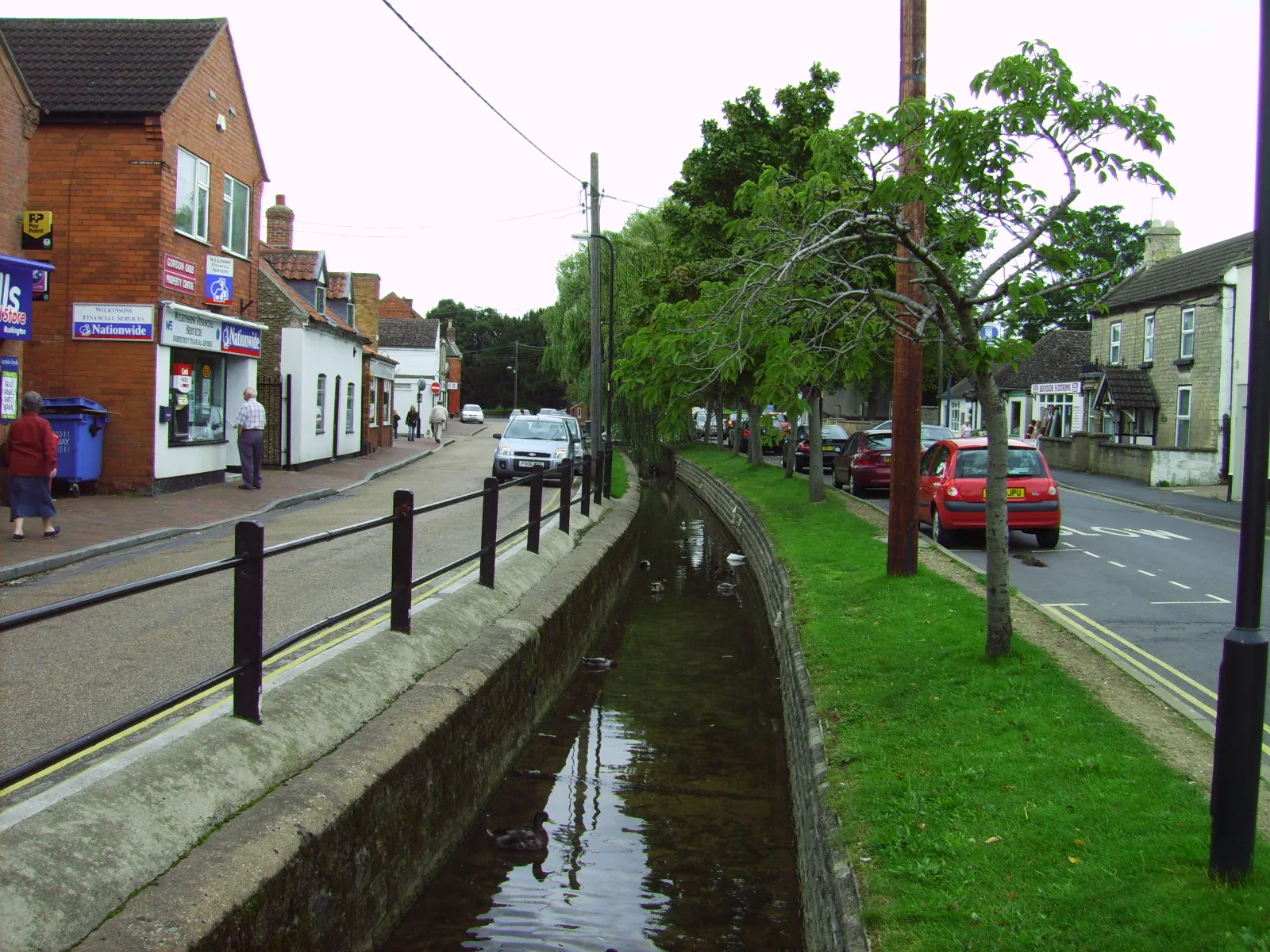 Photo showing: Ruskington Beck, looking east from the road bridge.