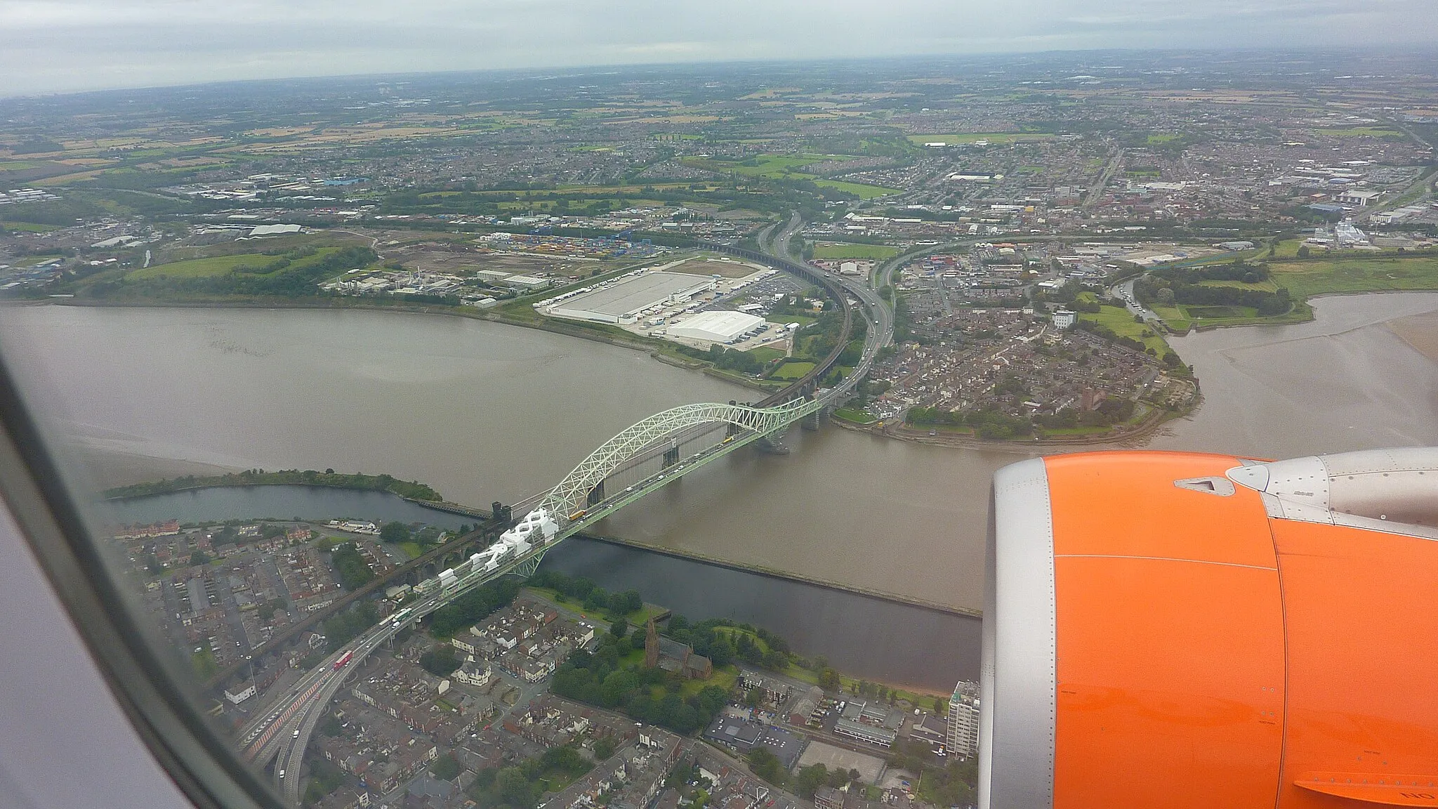 Photo showing: Runcorn/Widnes Bridges from the Air