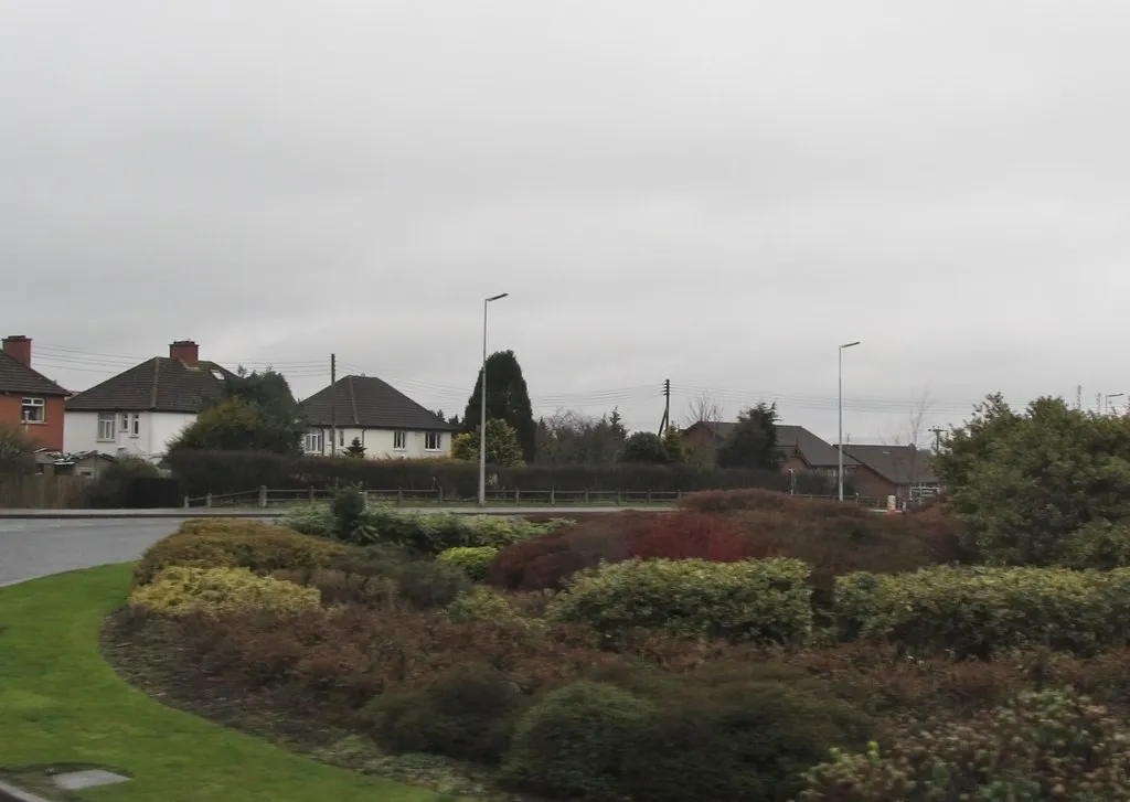 Photo showing: Part of the large traffic island at the junction of the A24 and the A7