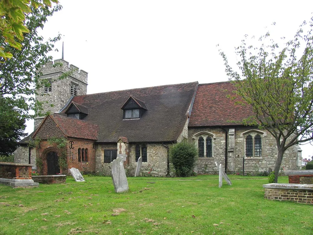 Photo showing: All Saints' parish church, Old Church Road, Chingford, London (formerly Essex), seen from the south