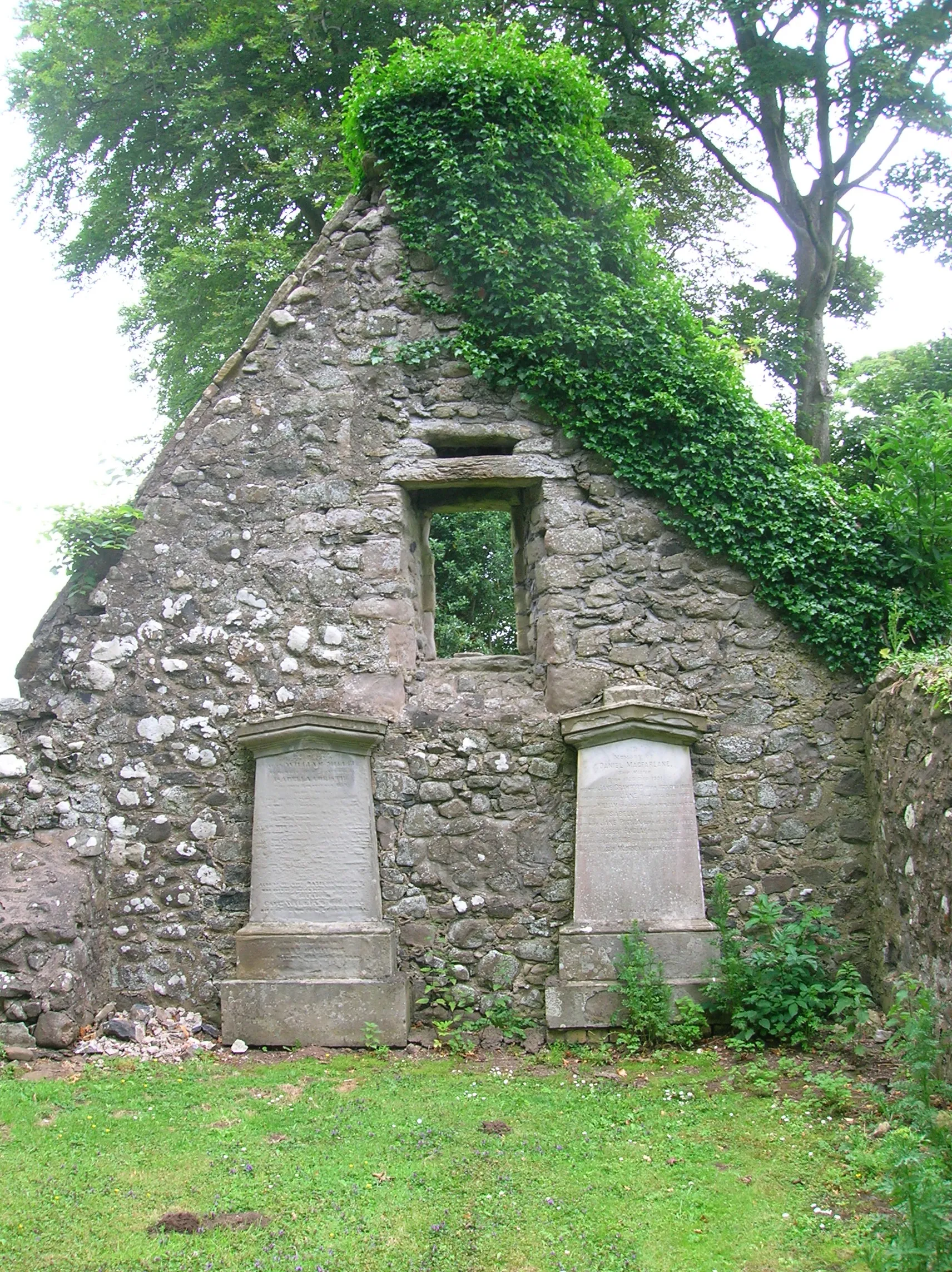 Photo showing: Inside gable end, Crosbie Church, Fullarton, South Ayrshire, Scotland.