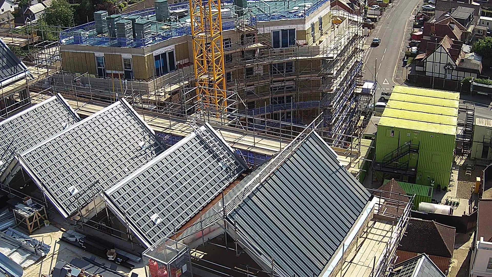 Photo showing: View from camera 1 taken on the 20th July 2021 showing the progress on the Magna Square Development.