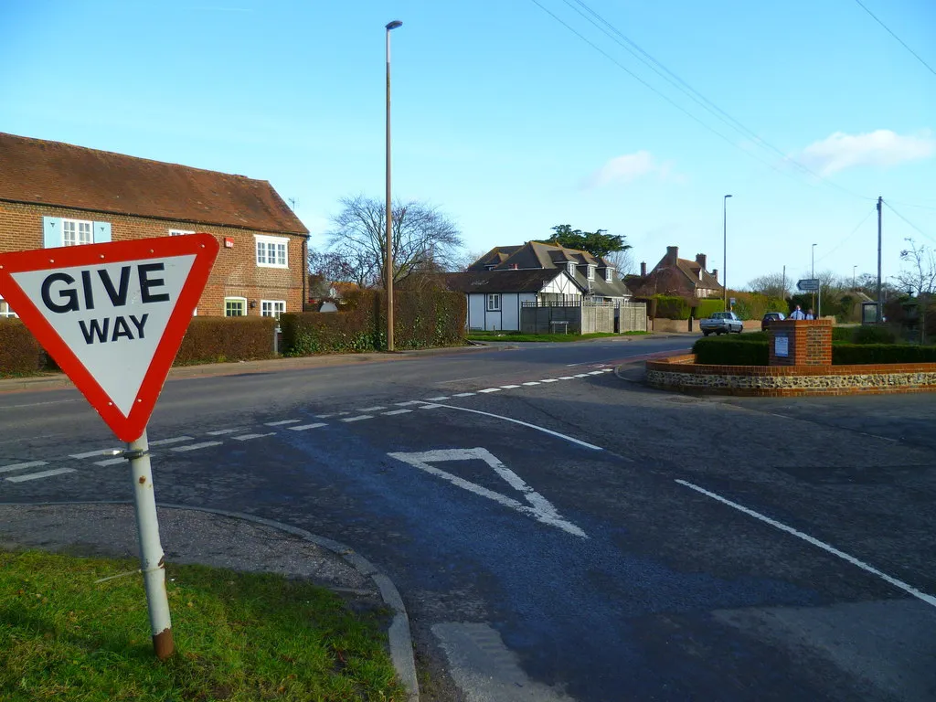 Photo showing: The junction of Old Park Lane with the A259