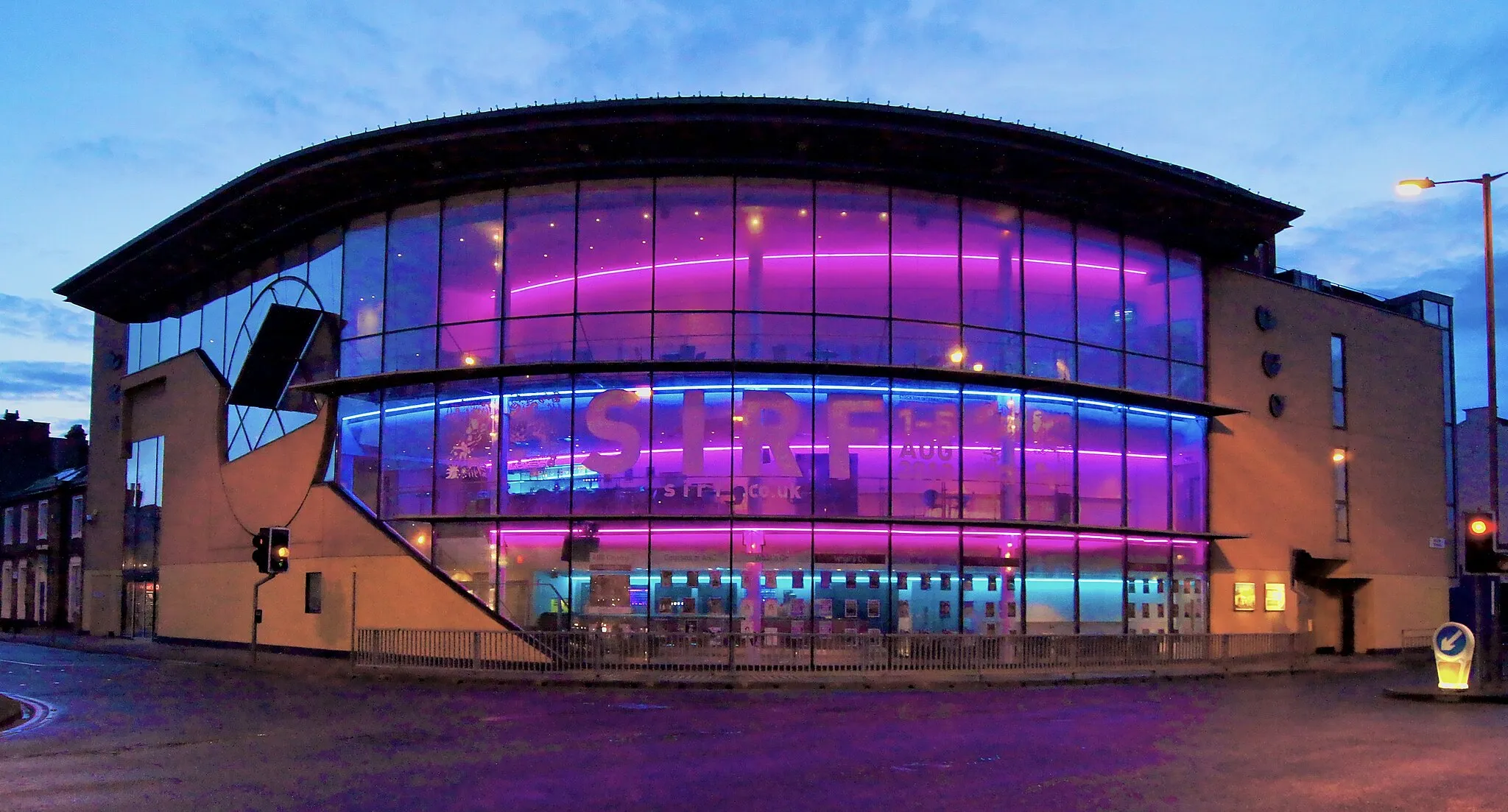 Photo showing: The ARC Theatre & Arts Centre on Dovecot Street, Stockton on Tees at dusk.