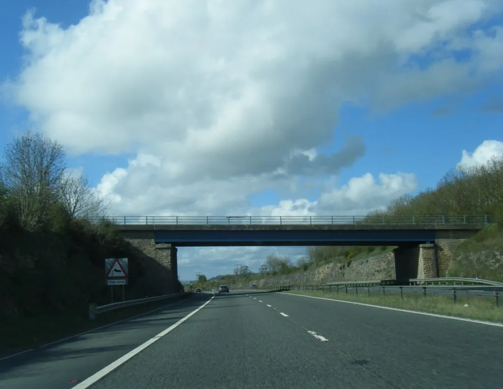 Photo showing: A1(M) nearing Stobb Cross Lane overbridge