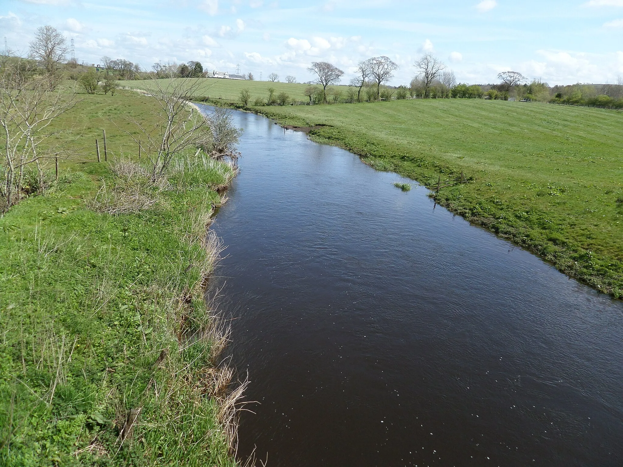 Photo showing: Black Cart Water, Howwood, upstream view. East Renfrewshire, Scotland.