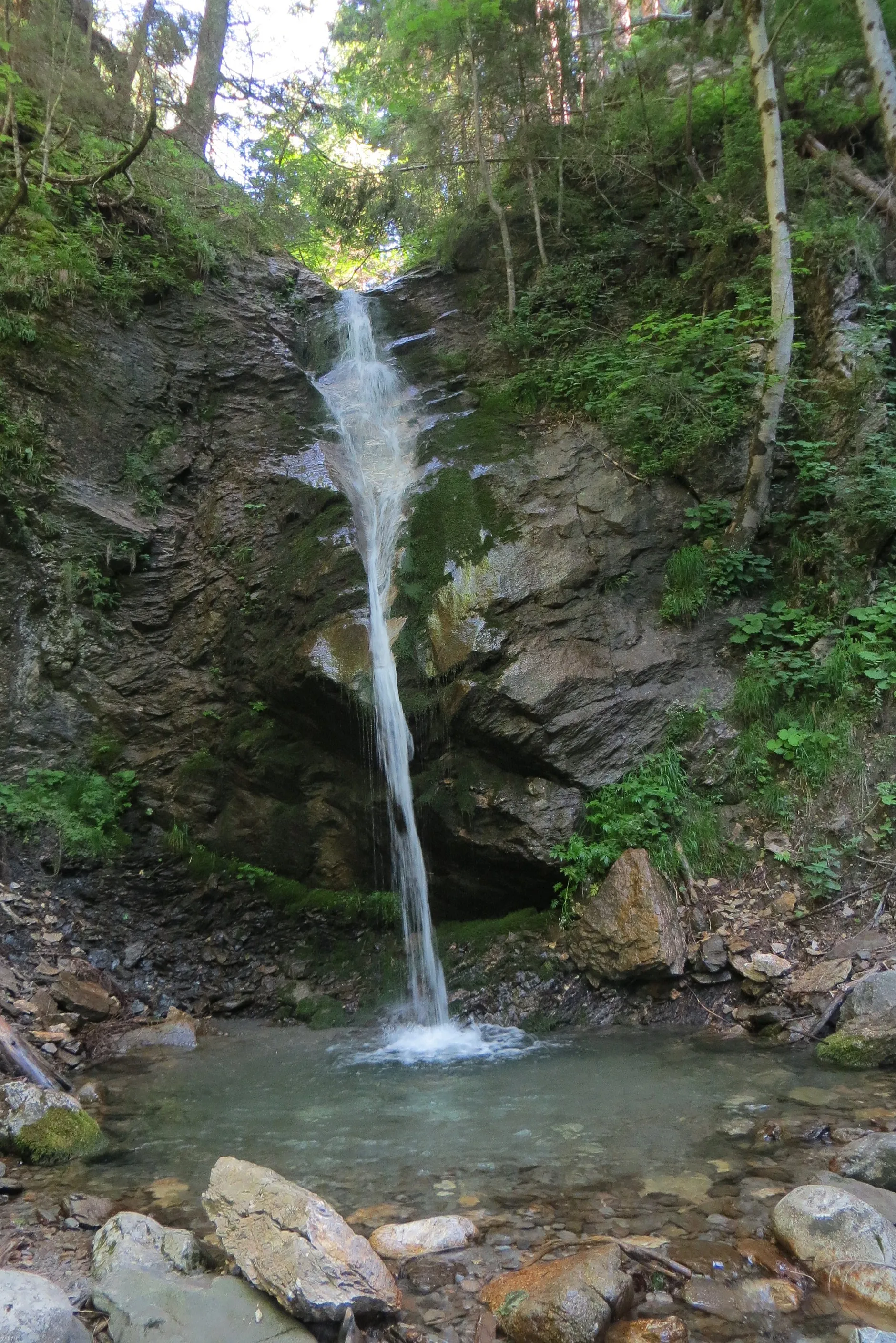 Photo showing: Anko Falls in Zgornje Jezersko, Municipality of Jezersko, Slovenia