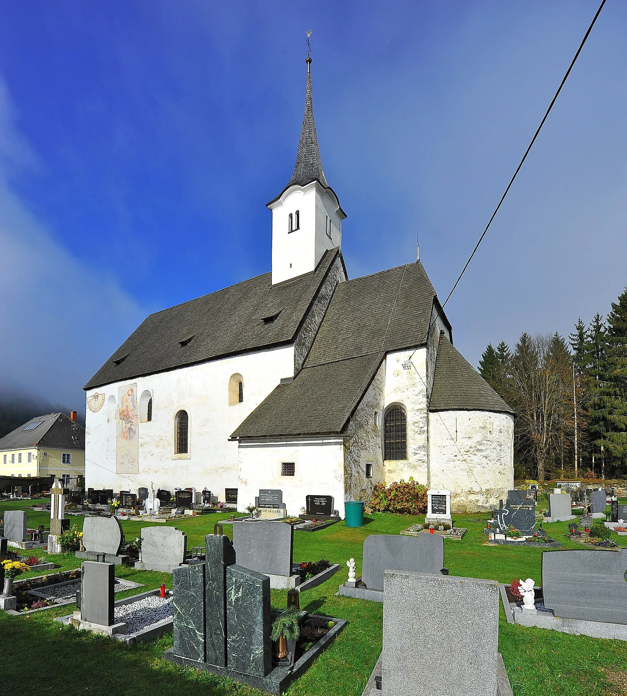 Photo showing: Parish church Saint Giles in Zweinitz, market town Weitensfeld, district Sankt Veit an der Glan, Carinthia, Austria, EU