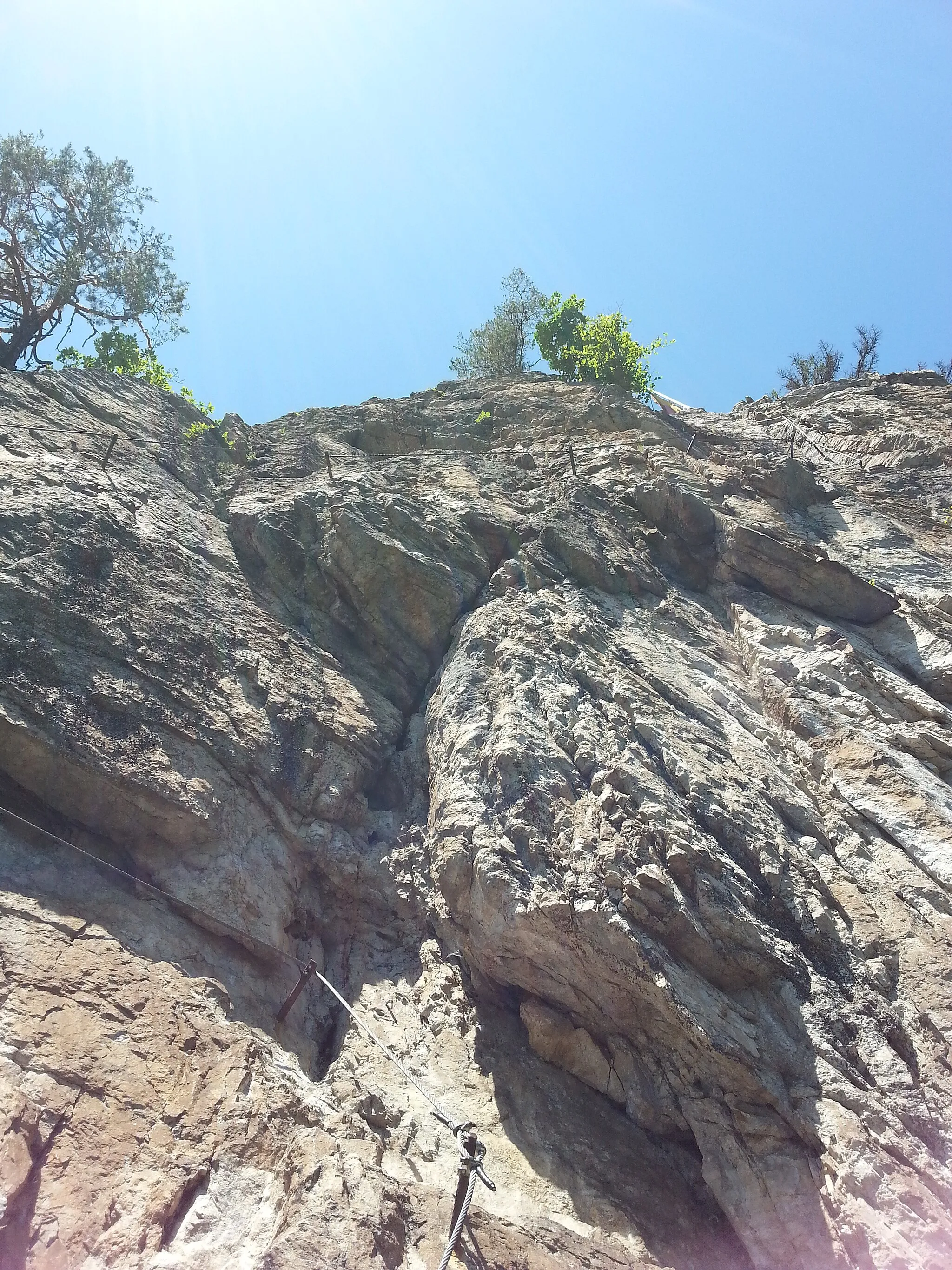 Photo showing: Klettersteig „Luft unter den Sohlen“ in der Breitwand in Döbriach, Radenthein