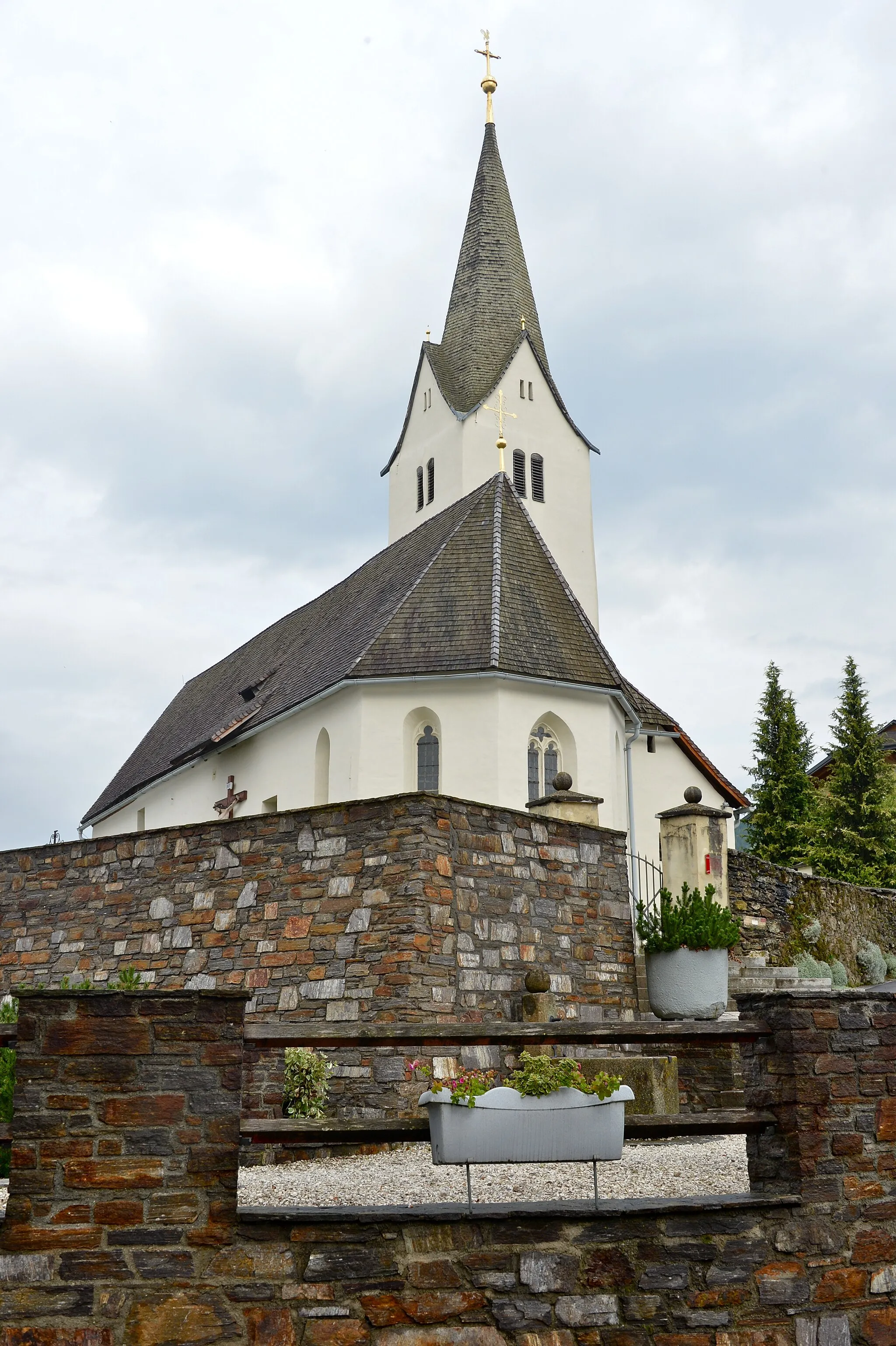 Photo showing: South east view at the parish church Saint Martin at Prebl, municipality Wolfsberg, district Wolfsberg, Carinthia / Austria / EU