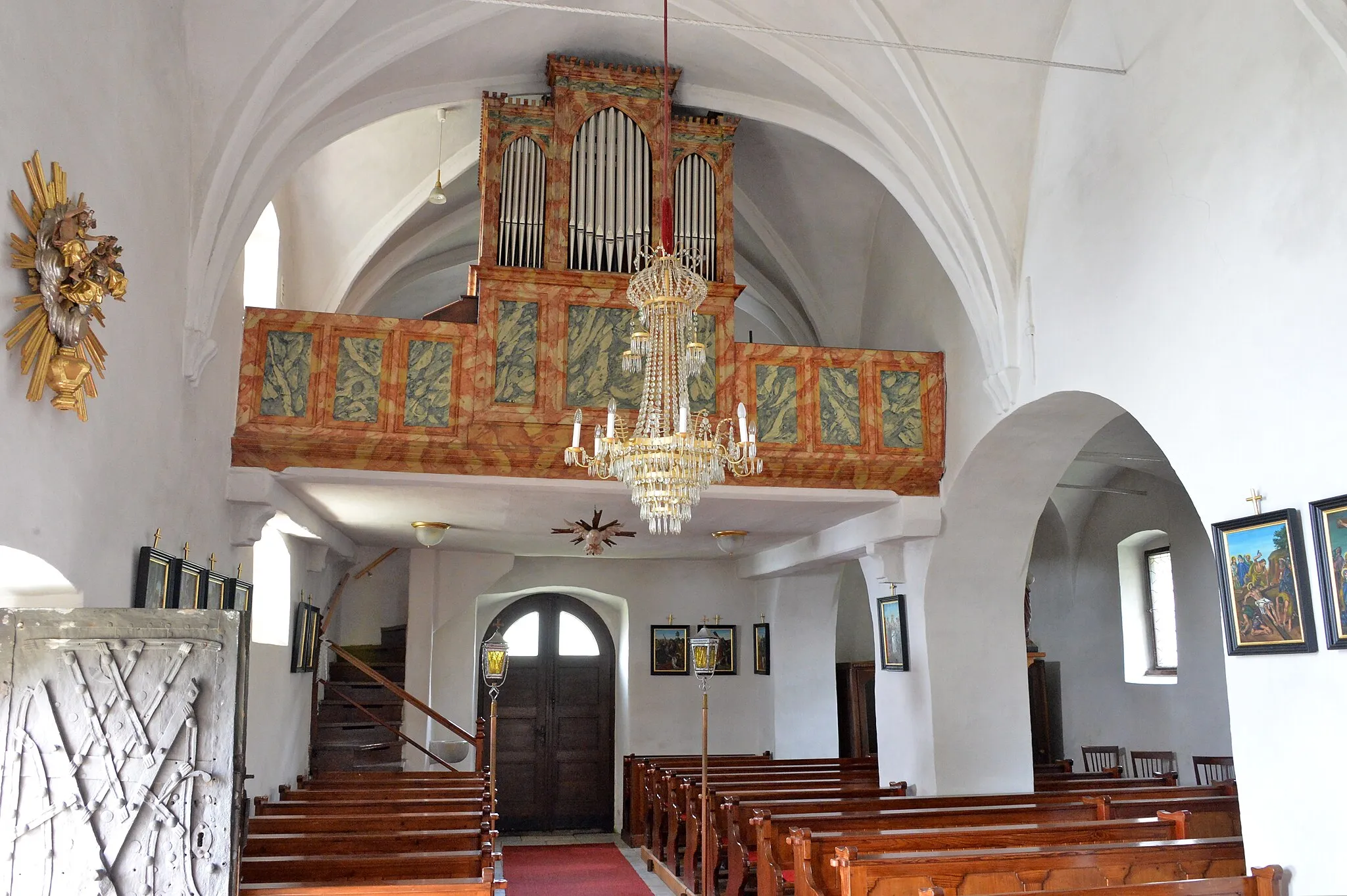 Photo showing: Organ gallery at the parish church Saint Martin at Prebl, municipality Wolfsberg, district Wolfsberg, Carinthia / Austria / EU