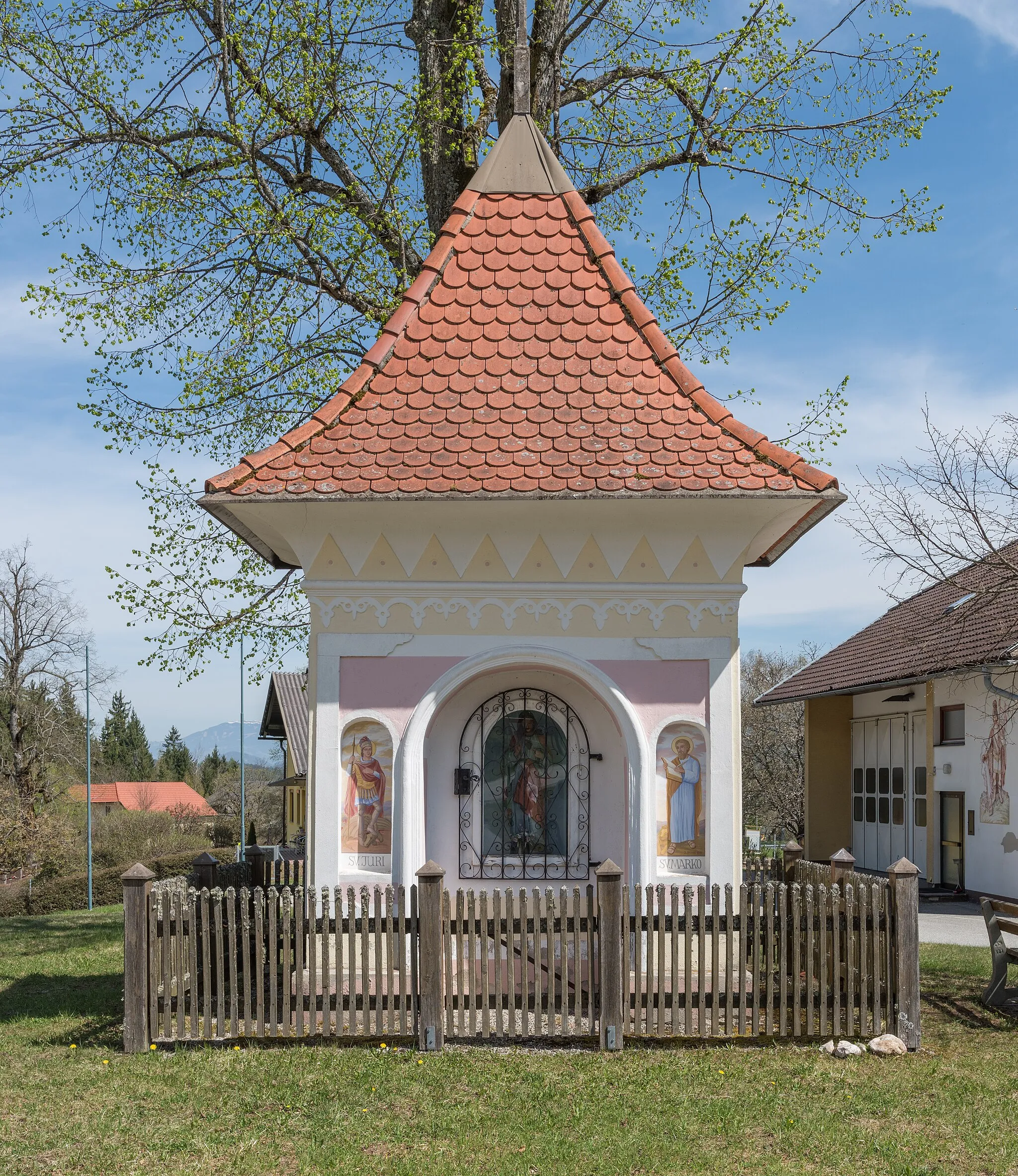 Photo showing: Mining chapel in Feistritz, municipality Feistritz ob Bleiburg, district Voelkermarkt, Carinthia, Austria, EU