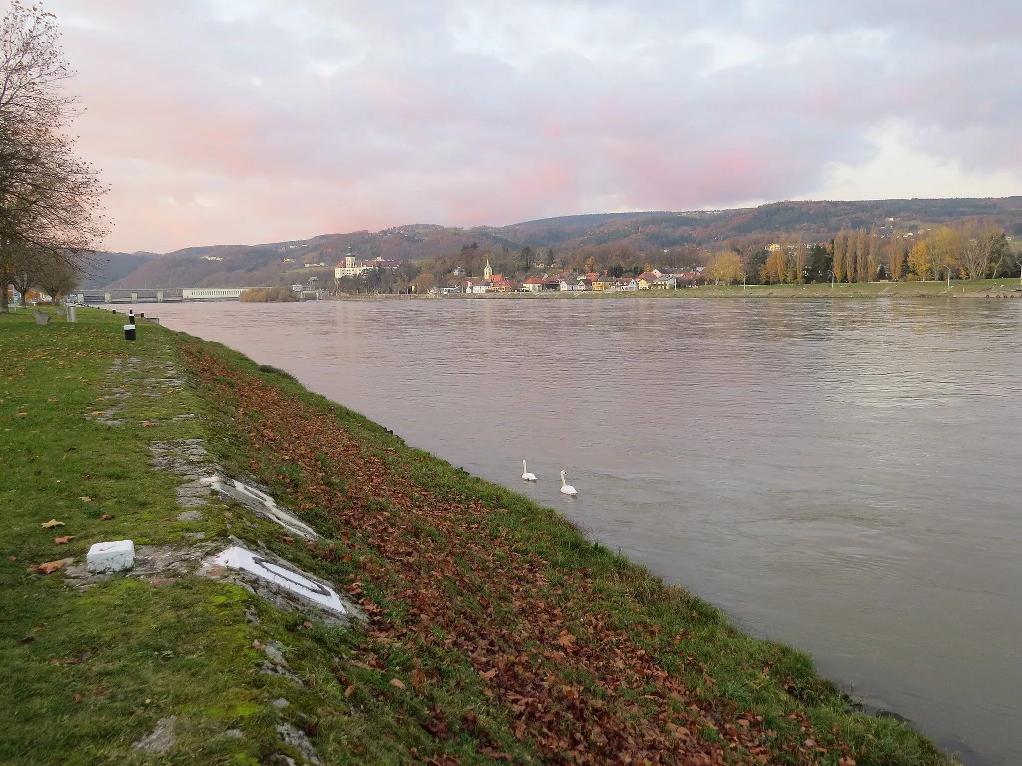 Photo showing: View from Ybbs an der Donau to Persenbeug