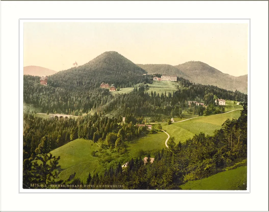 Photo showing: between ca. 1890 and ca. 1900. Print no. 8375. Views of the Austro-Hungarian Empire  1 photomechanical print : photochrom color. Library of Congress Prints and Photographs Division Washington D.C. 20540 USA  Semmering Railway Hotel at Semmering Styria Austro-Hungary   between ca. 1890 and ca. 1900. Print no. 8375. Views of the Austro-Hungarian Empire  1 photomechanical print : photochrom color. Library of Congress Prints and Photographs Division Washington D.C. 20540 USA