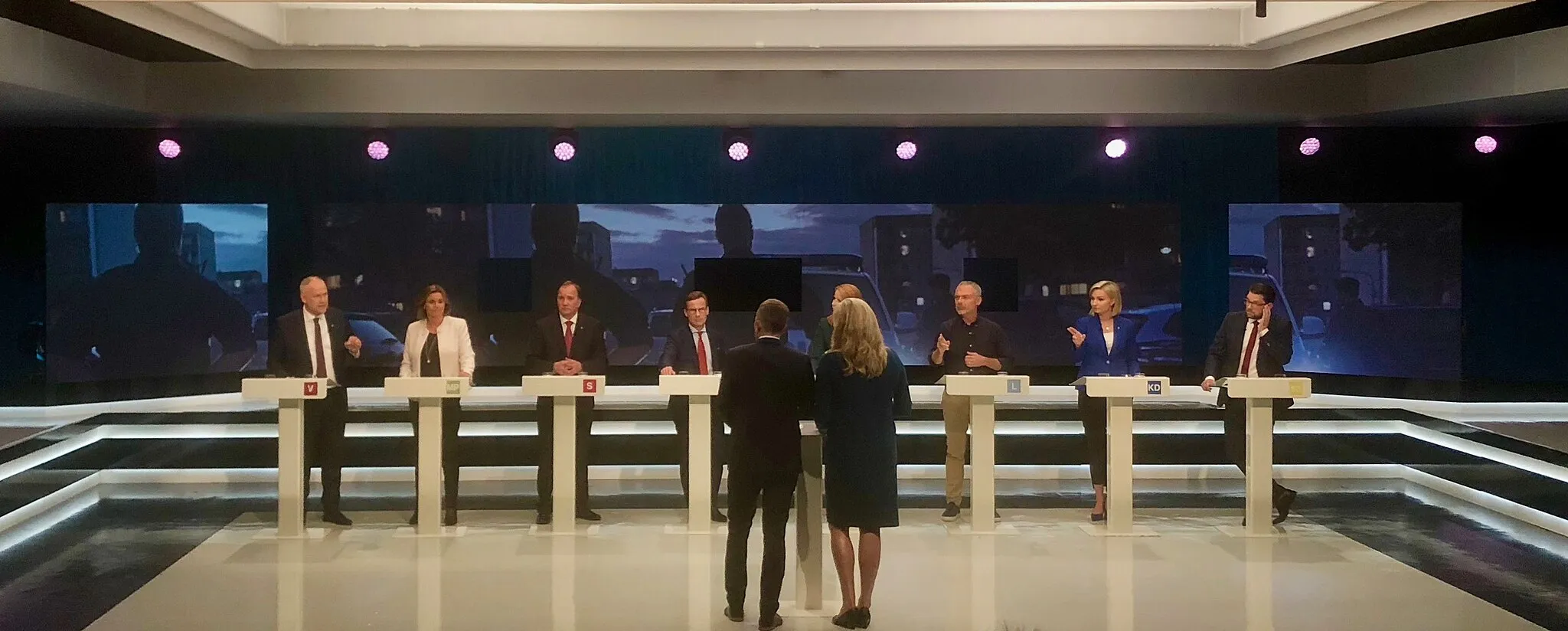 Photo showing: Partiledardebatt i SVT under valet 2018