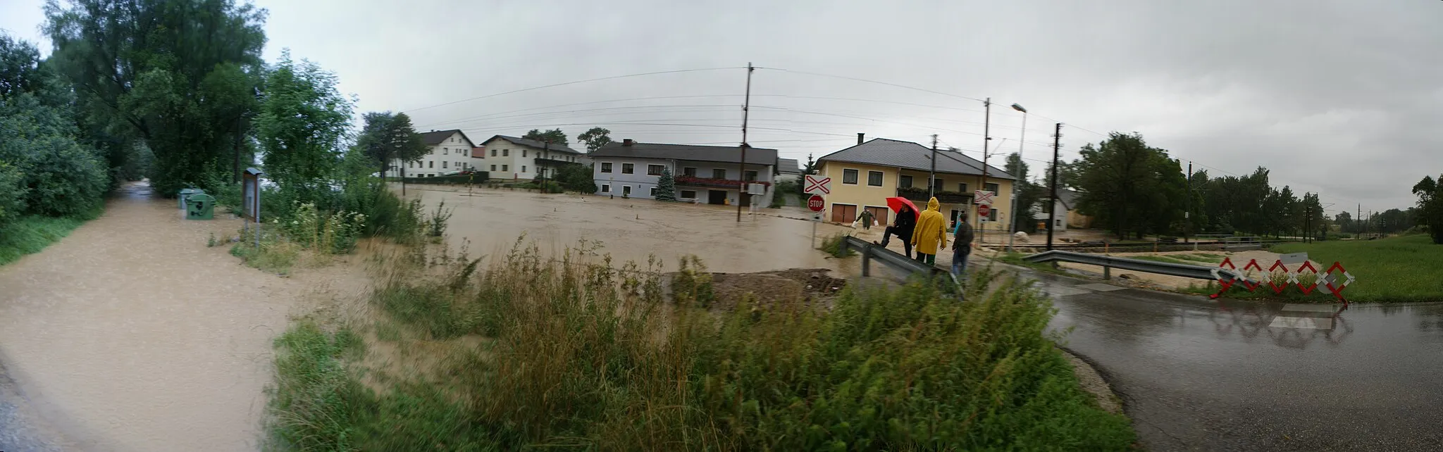 Photo showing: Überflutungen in der St. Pöltner Katastralgemeinde Nadelbach