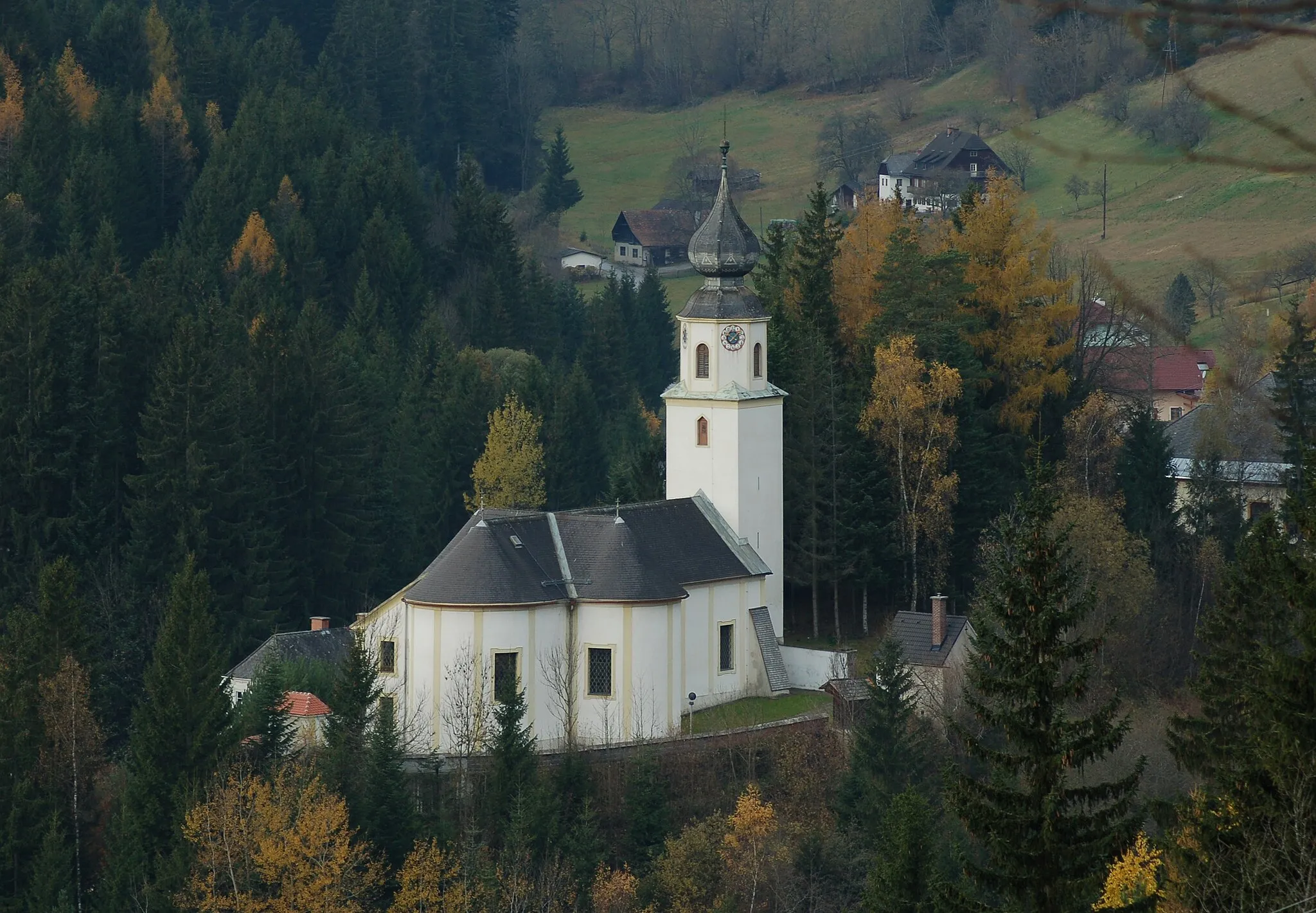 Photo showing: Parish church of Sankt Kathrein am Hauenstein, Styria, Austria.