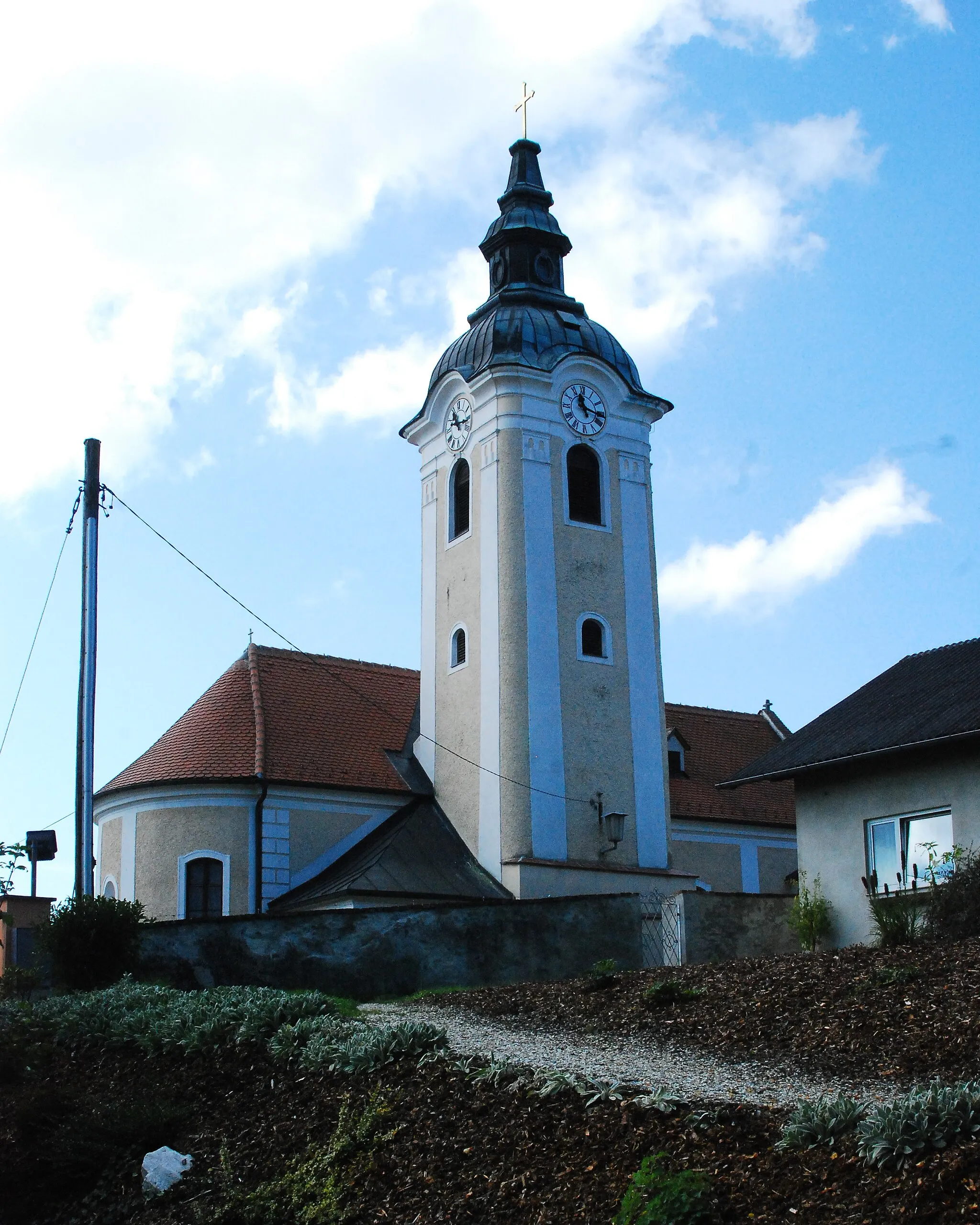 Photo showing: Kath. Pfarrkirche Mariae Geburt und Friedhof