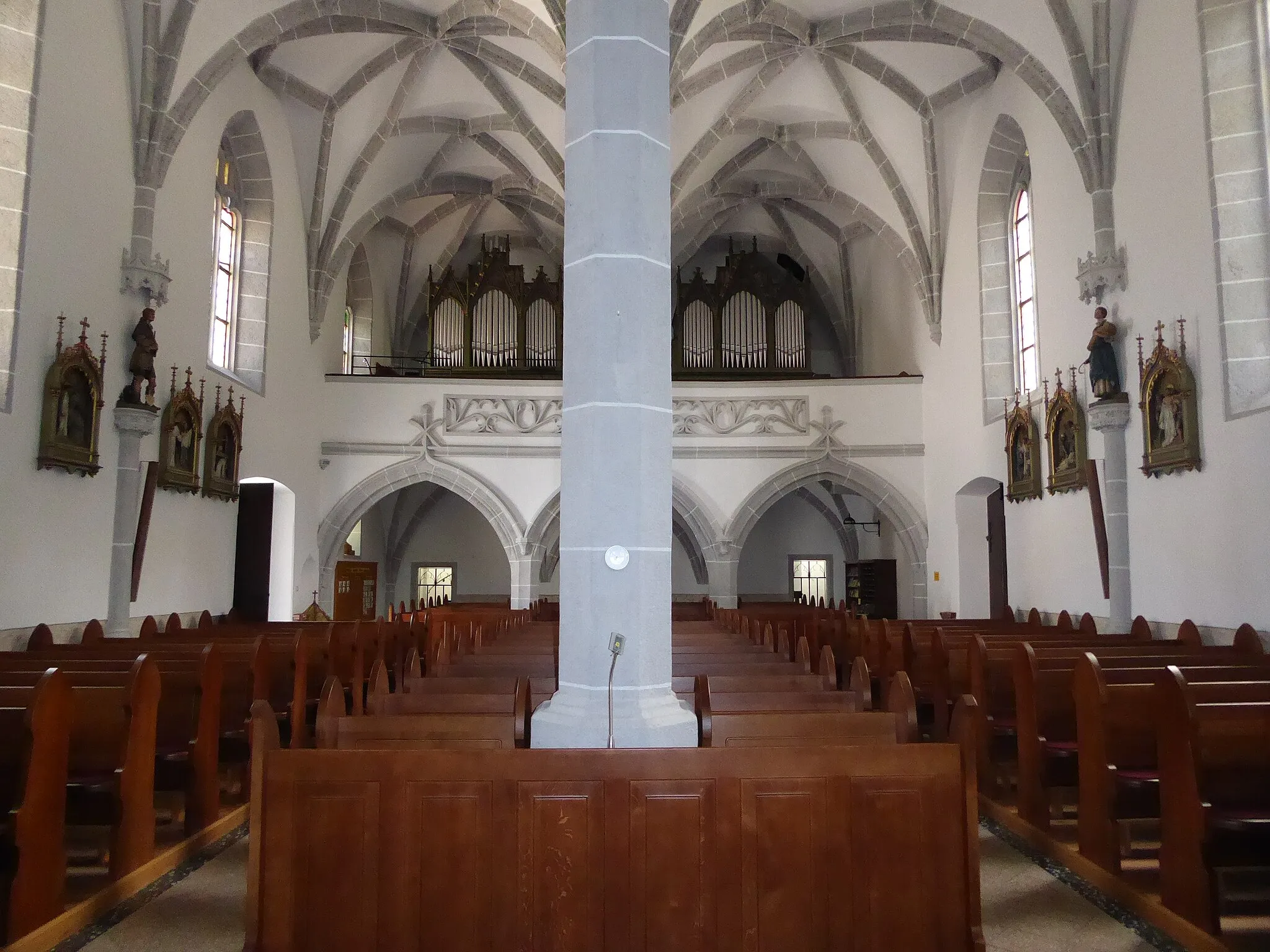 Photo showing: Pfarrkirche Hl. Drei Könige, Kirchenplatz, Lunz am See, Niederösterreich - Orgelempore; Orgel (Max Jakob, 1904)