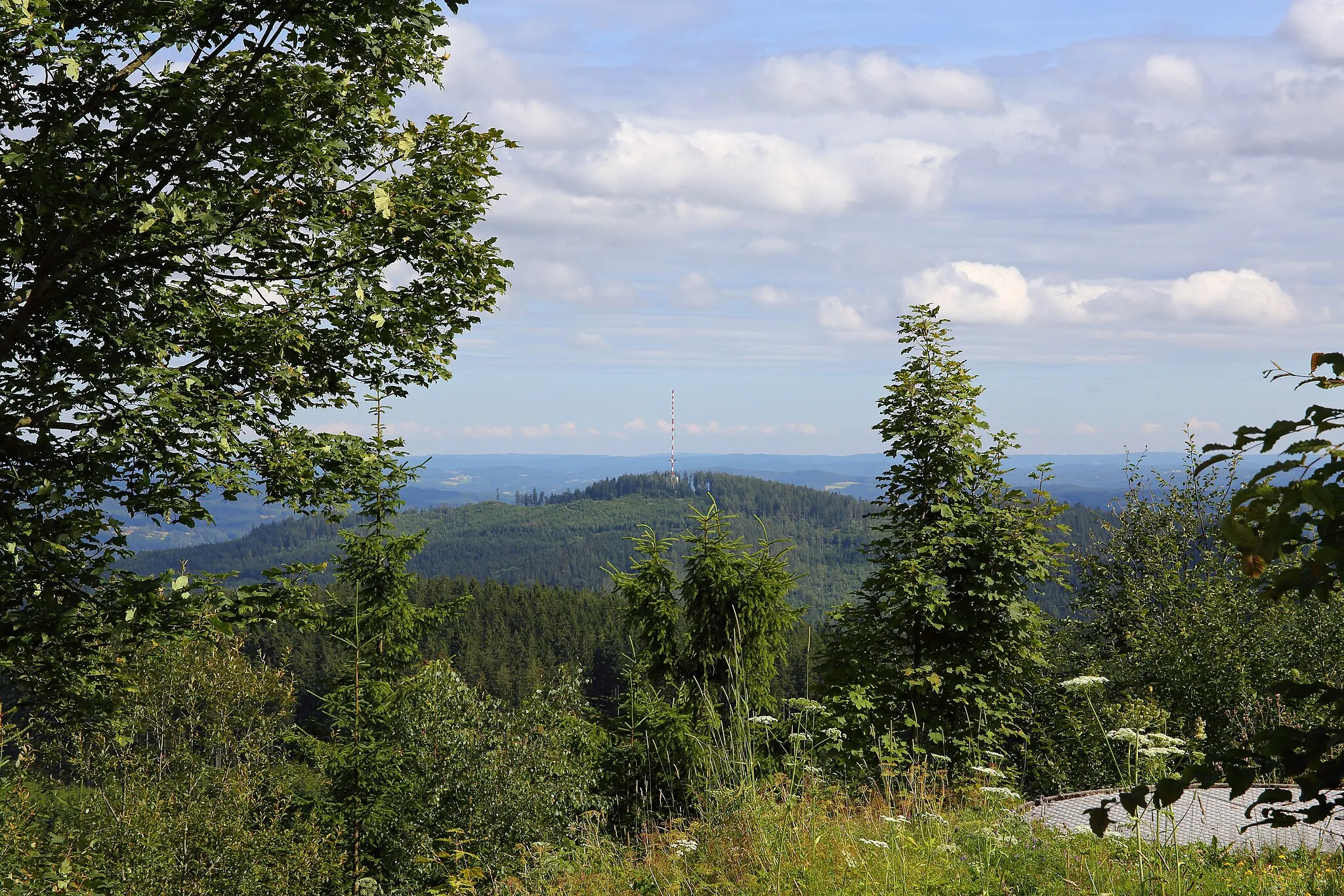 Photo showing: Blick vom Nebelstein auf den Sender Wachberg