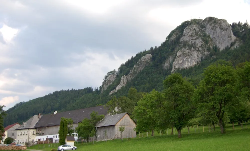 Photo showing: Haselsteinwand, a subordinate summit of Prochenberg in Ybbsitz in Lower Austria.