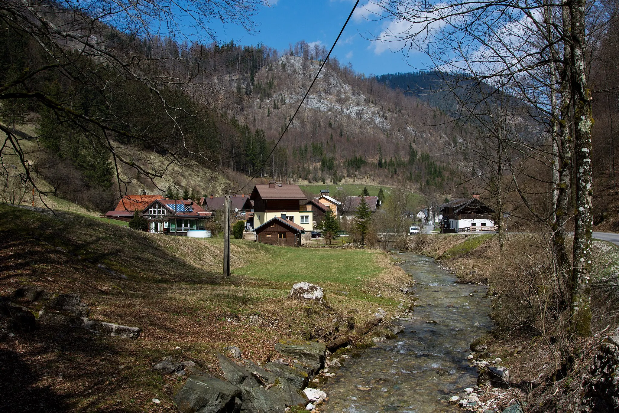 Photo showing: Blick von der Saurüsselbrücke auf den südlichen Teil von Naßwald