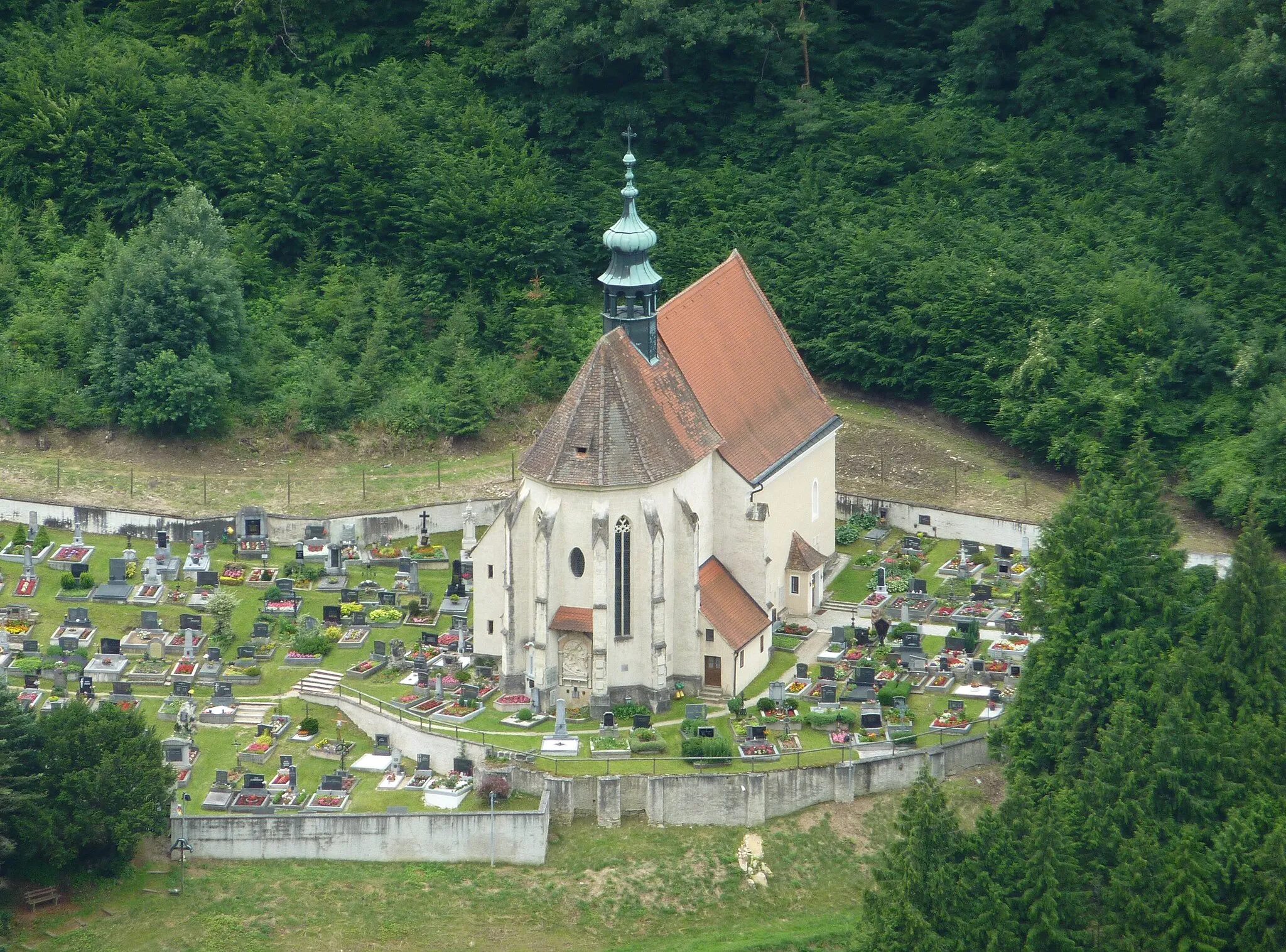 Photo showing: Church in Kleinwien (Furth bei Göttweig) in Lower Austria; view from Stift Göttweig