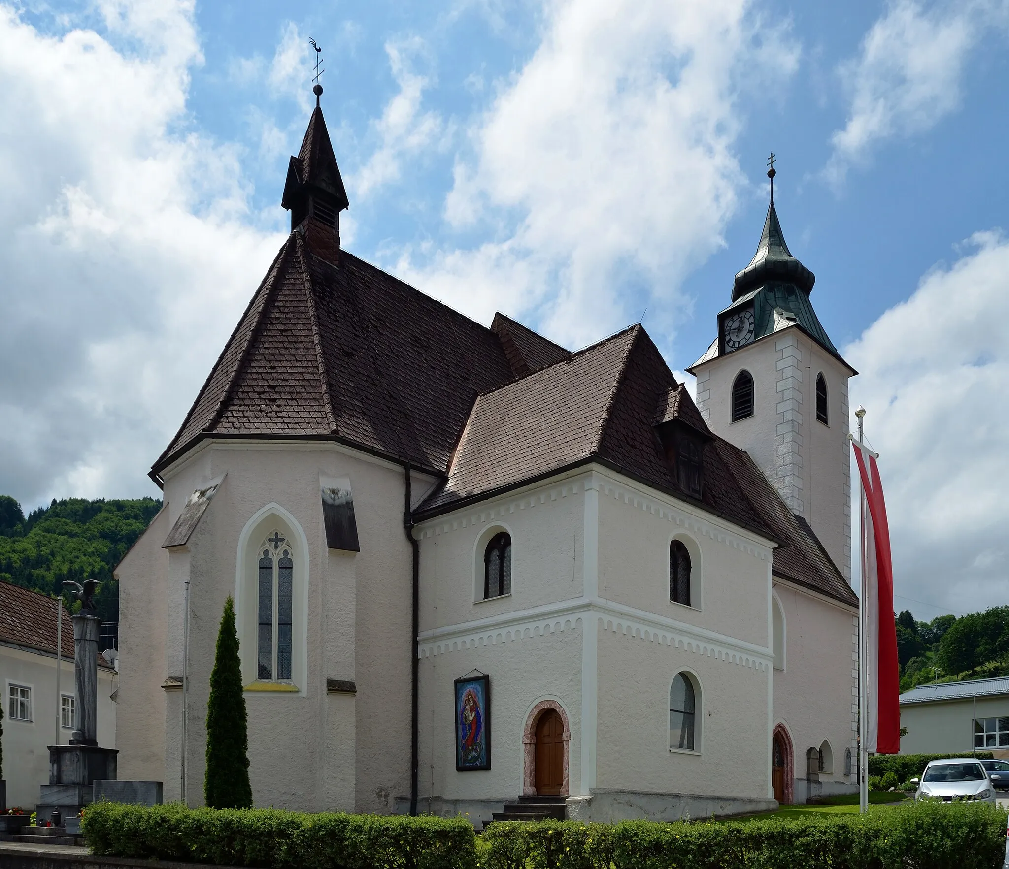 Photo showing: Die parish church hl. Maria Unbefleckte Empfängnis, former Wallfahrtskirche Maria am Moos, in Randegg, Lower Austria, is protected as a cultural heritage monument.