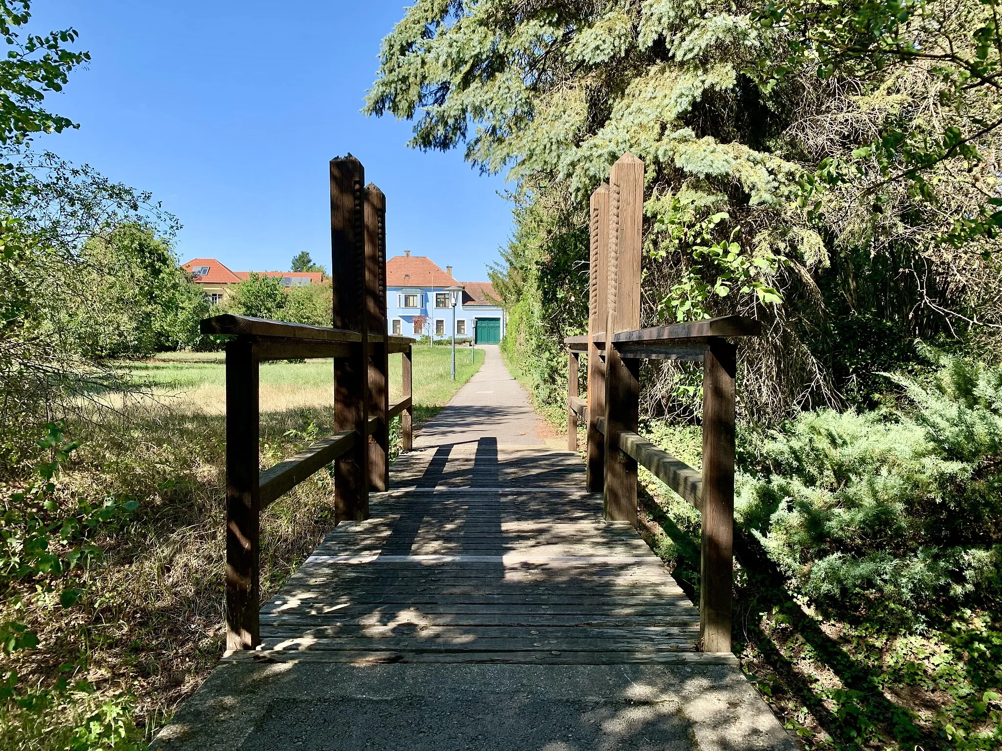 Photo showing: Angerdorf Parbasdorf Holzbrücke