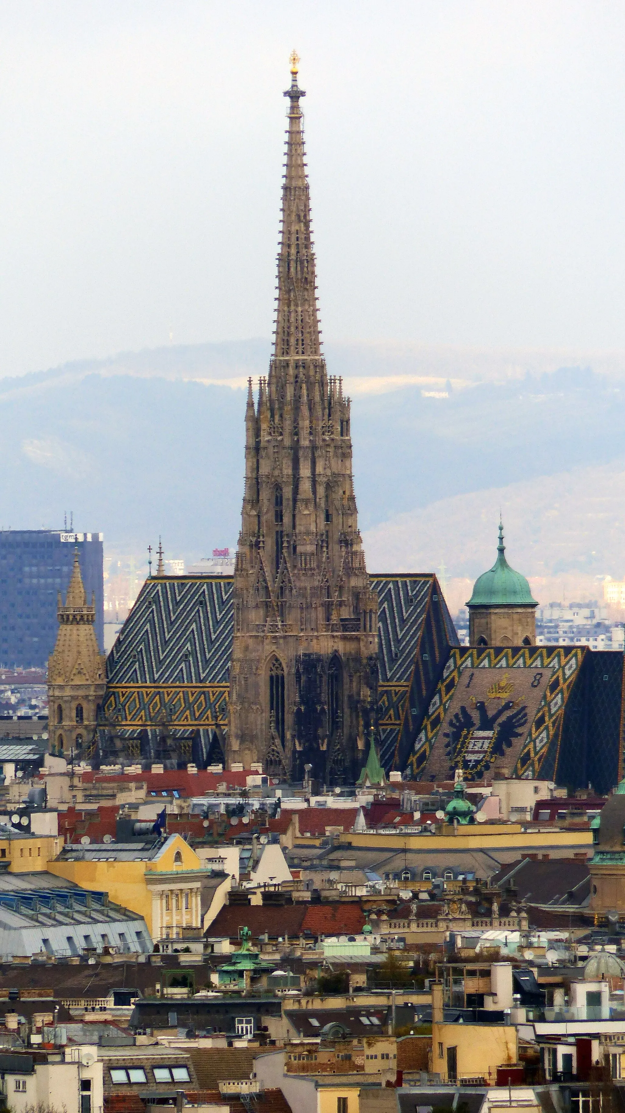 Photo showing: Blick auf Wien vom Aussichtsturm "Bahnorama" am neuen Wiener Hauptbahnhof