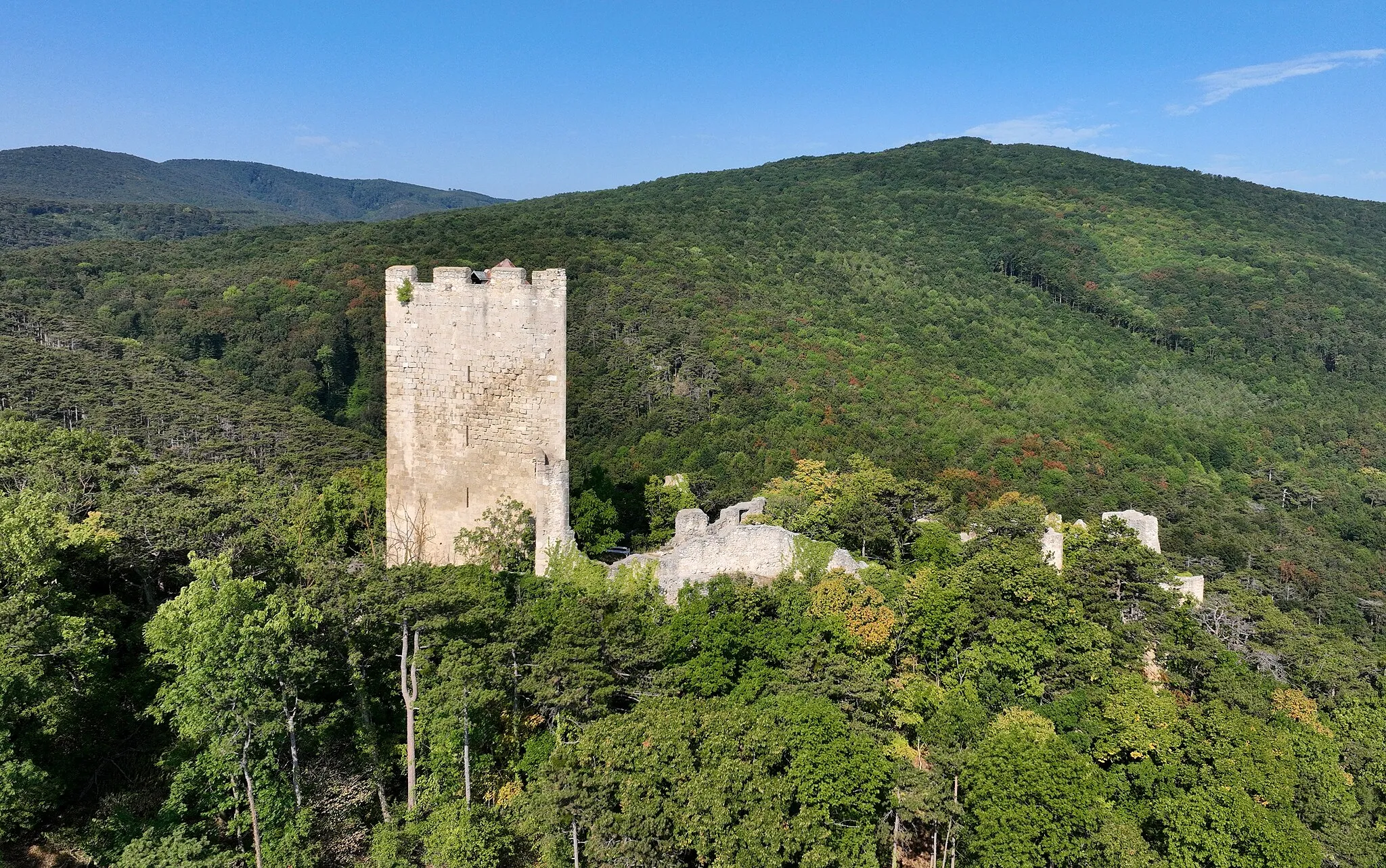 Photo showing: East view of the castle ruins of Rauheneck in Baden, Lower Austria.