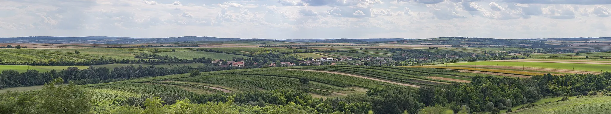 Photo showing: Panoramic view from Altenberg, Zellerndorf, Lower Austria (Weinviertel)