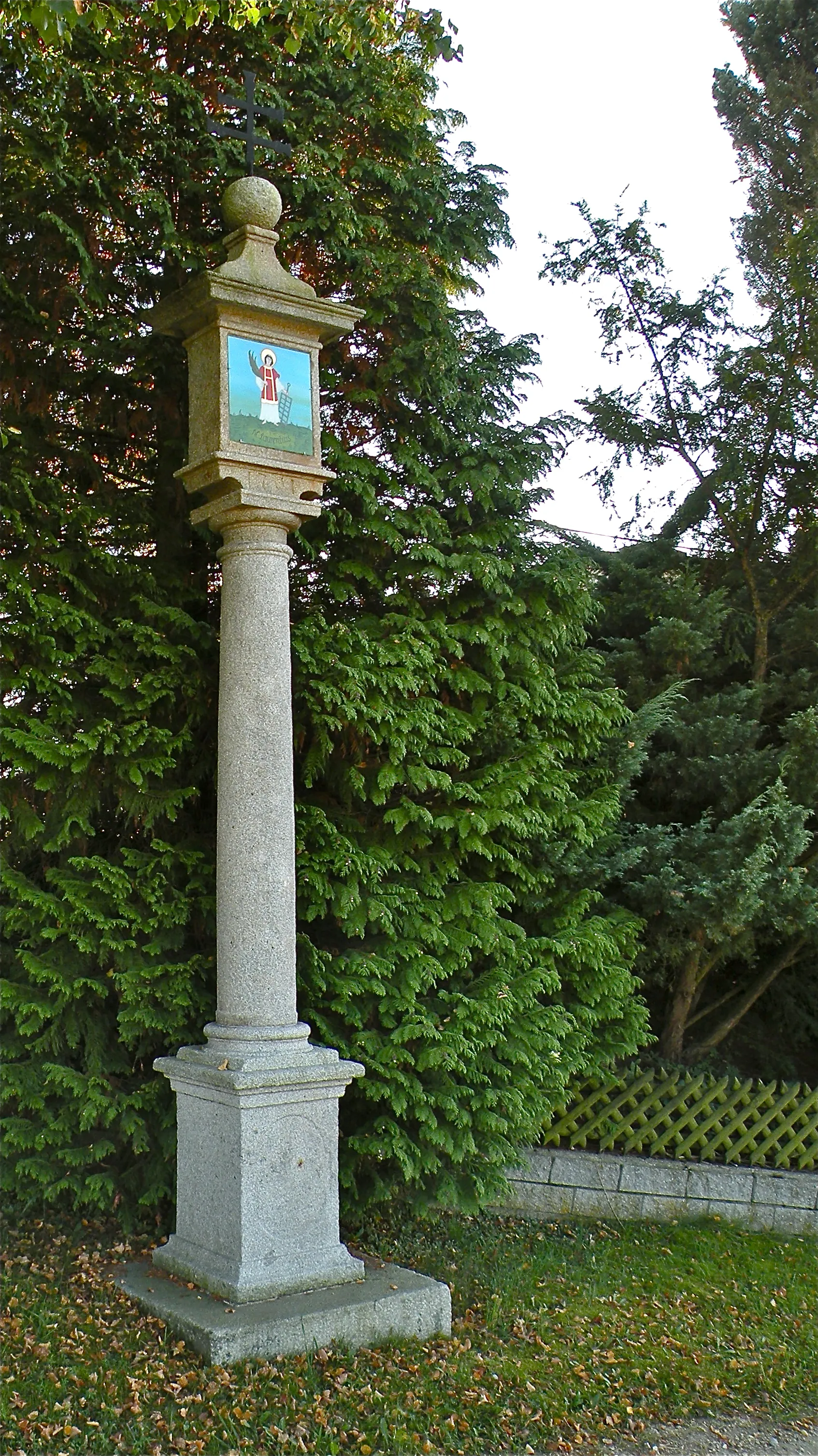 Photo showing: Pest-/Dreifaltigkeitssäule in Münzbach im Bezirk Perg in Oberösterreich