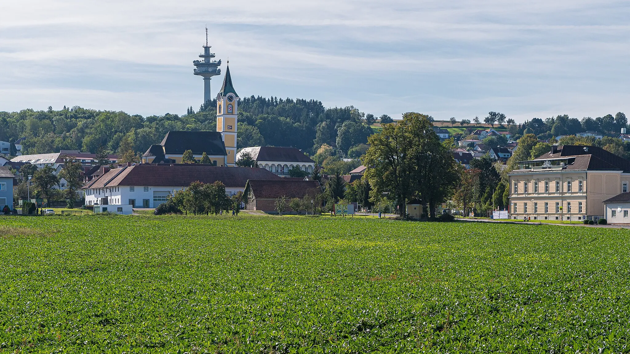 Photo showing: Gesamtansicht des Ortszentrums von Ansfelden (Gemeinde Ansfelden)