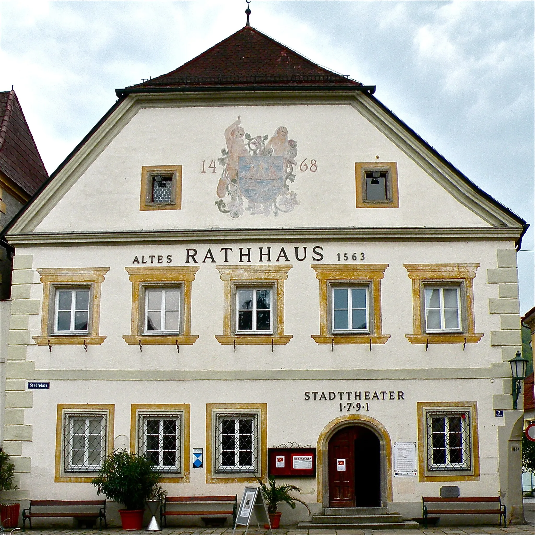Photo showing: Altes Rathaus und Stadttheater der Stadt Grein im Bezirk Perg in Oberösterreich