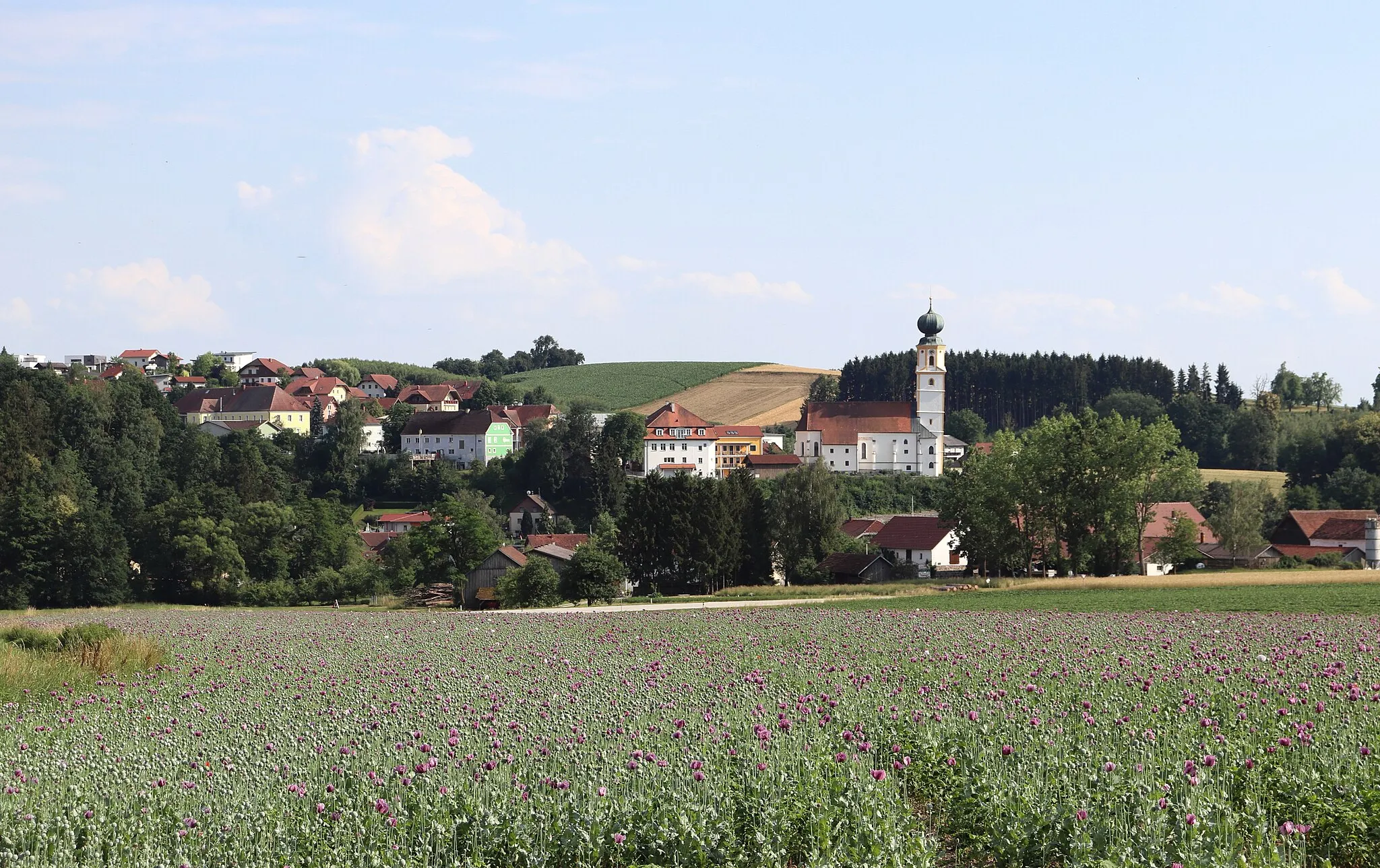 Photo showing: Ansicht der Gemeinde Diersbach, Blickrichtung Südosten